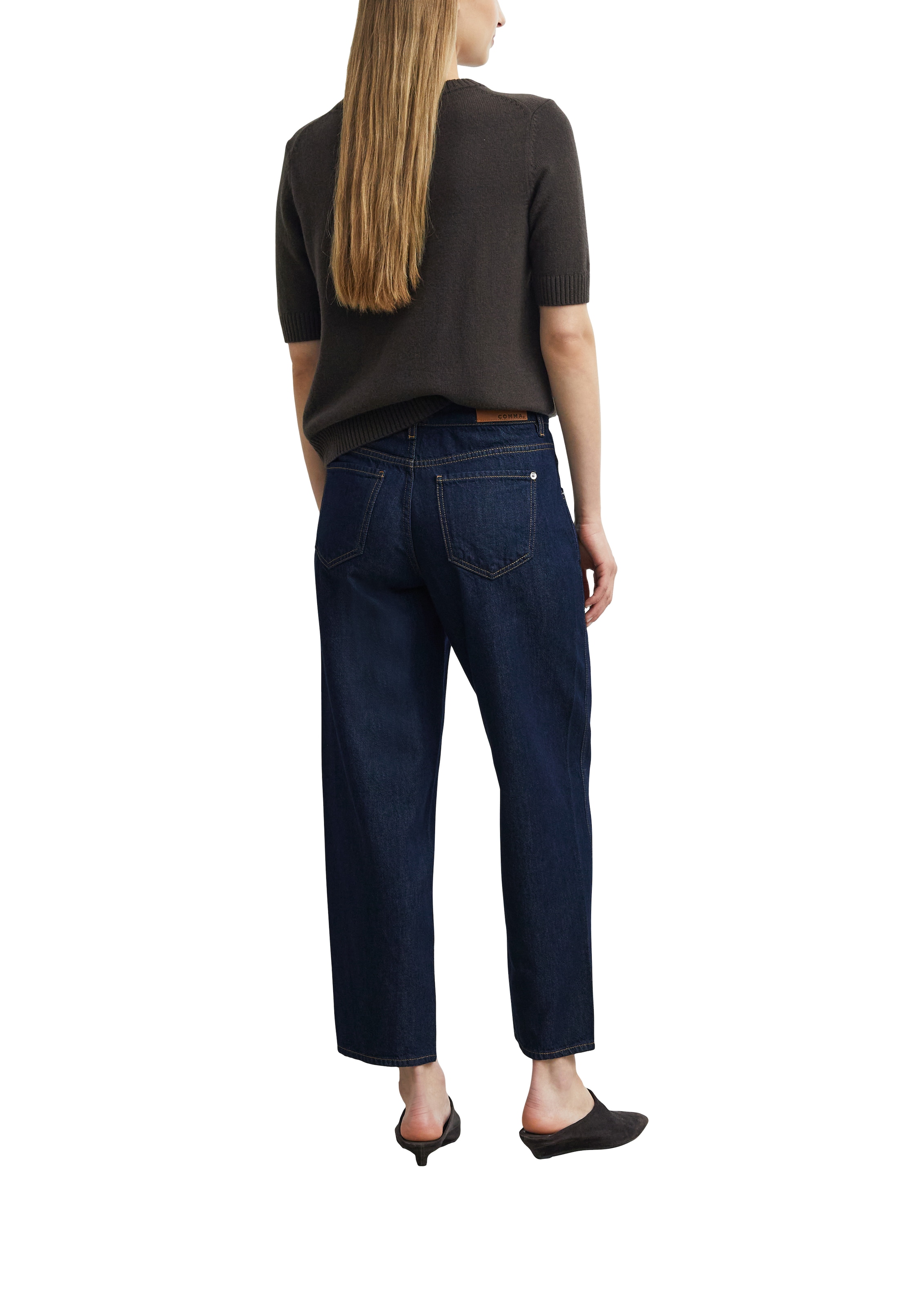 Comma Jeans 7/8 jeans ballon, taille moyenne, jambes évasées