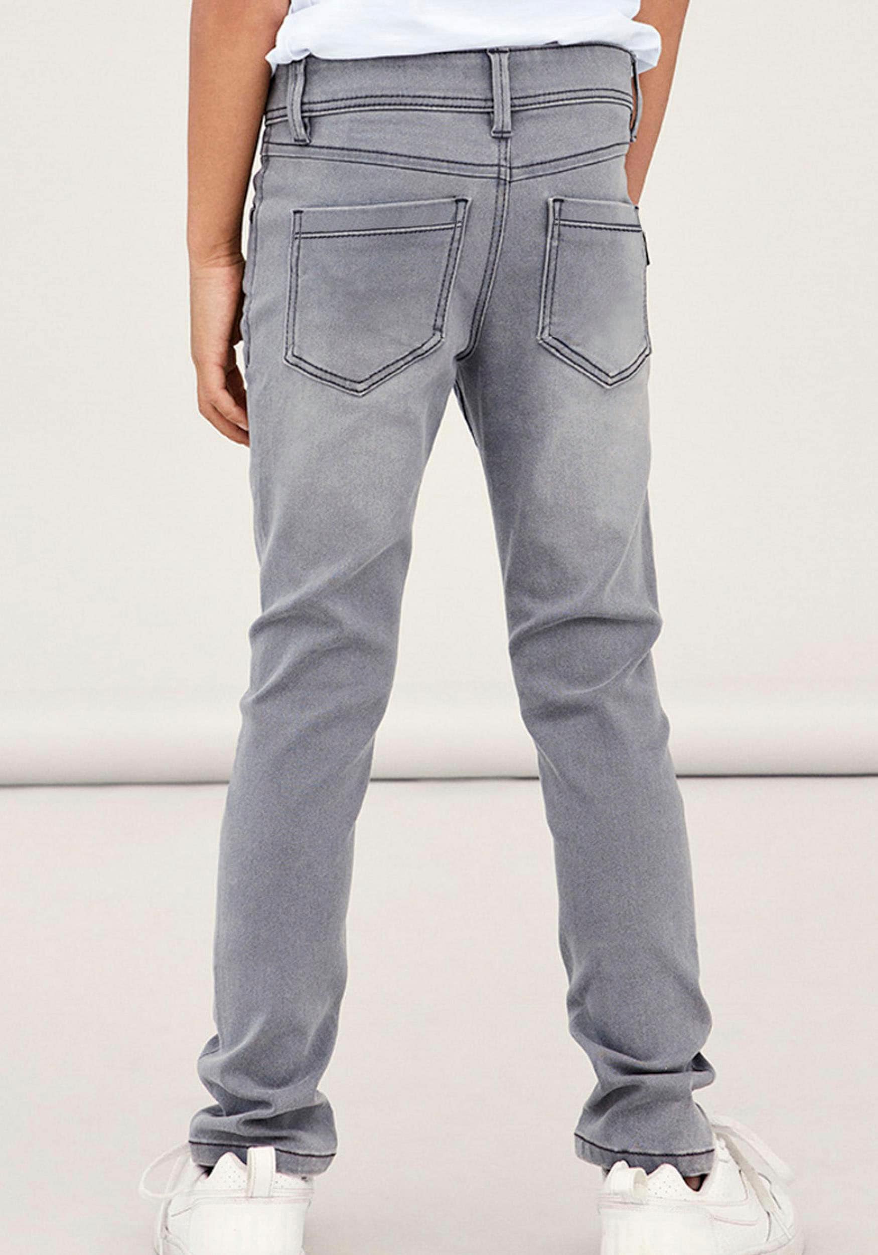 Name It Stretch-Jeans »NKMSILAS für Jungen mit verstellbarem Bund und schlanker Form« slim fit, Denim, Abriebeffekte, angesetztes Bündchen