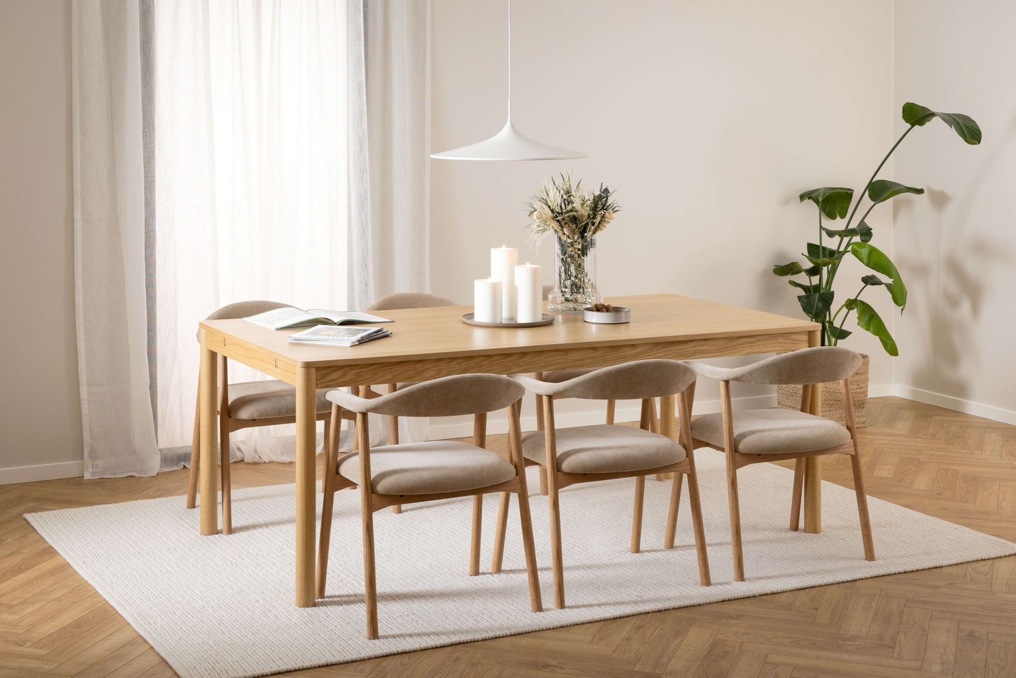 ACTONA GROUP Chaise de salle à manger »Addi, Stuhl, 2er-Set, gepolstert, Moderner Stil, Gestell aus Eiche« () lot de 2, rembourré, housse disponible en plusieurs couleurs