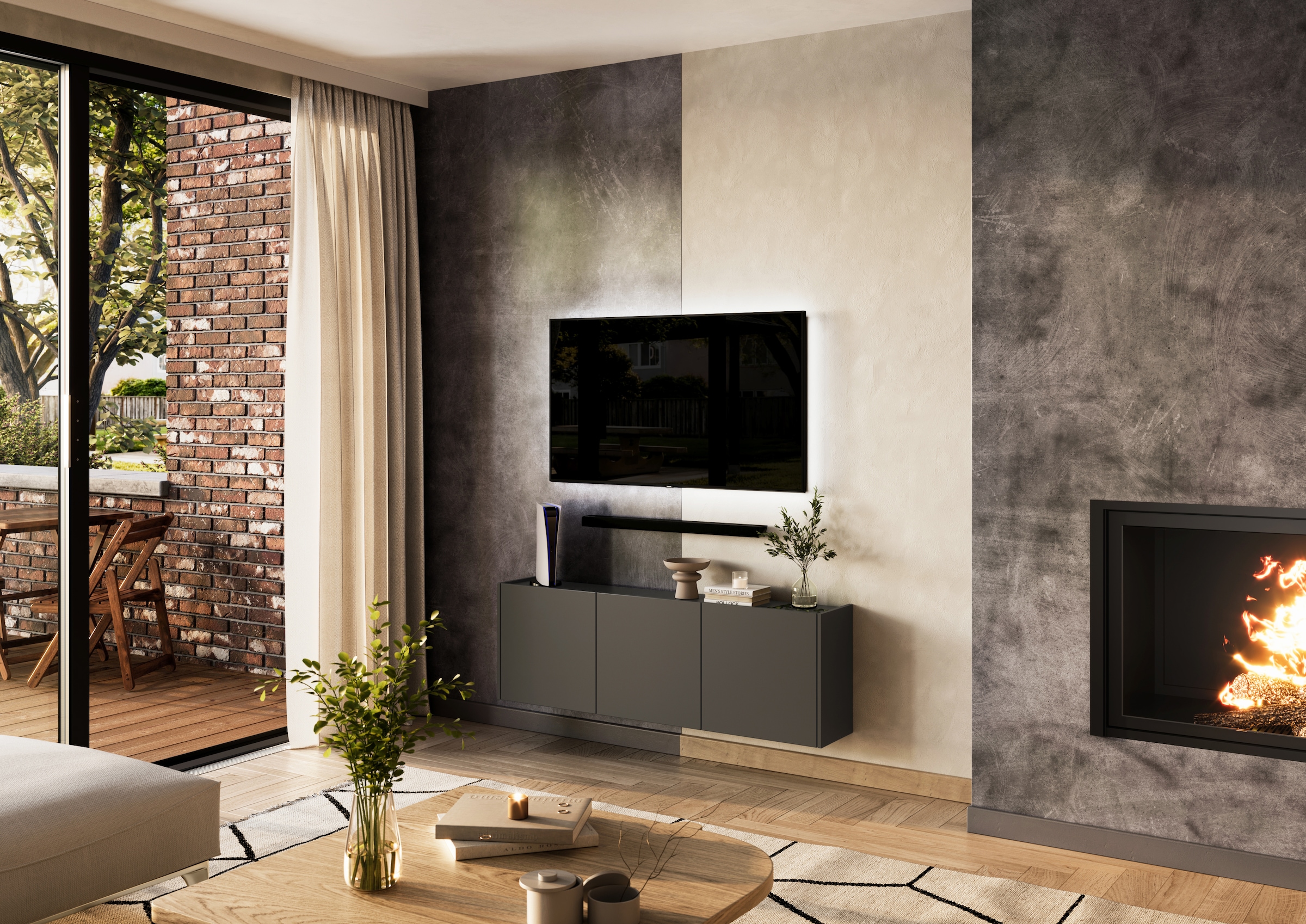 GERMANIA Armoire multi-usages »Libbiano« mit Balkonoptik