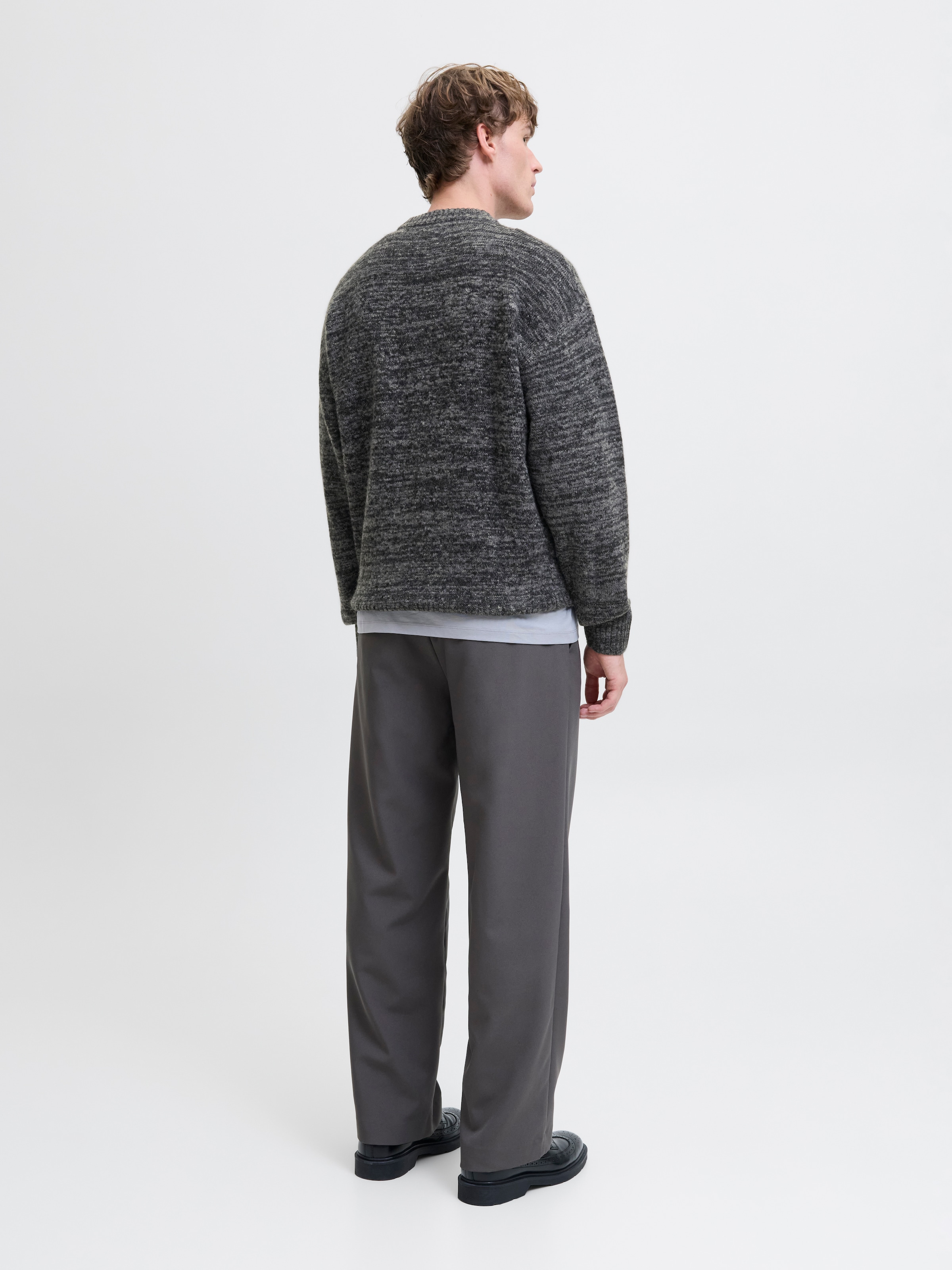 Jack & Jones Pull à col rond »JJESOHO OLLIE KNIT CREW NECK SN« mélange de matières, coupe décontractée