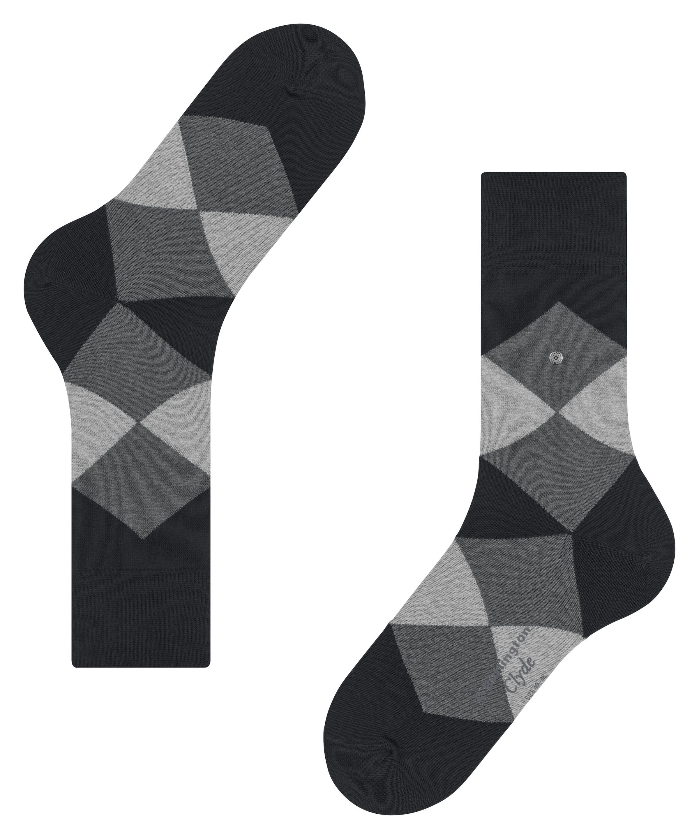 Burlington Socken »Clyde« Einheitsgrösse 40-46, modernes Argyle-Muster, Burlington-Clip