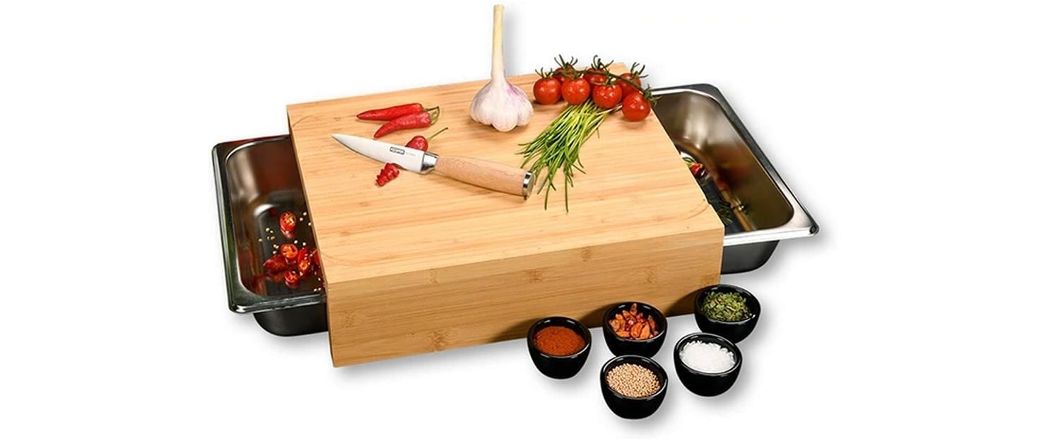 KESPER® Planche à découper »mit 2 herausziehbaren Auffangschalen« Norme Gastro 1/2