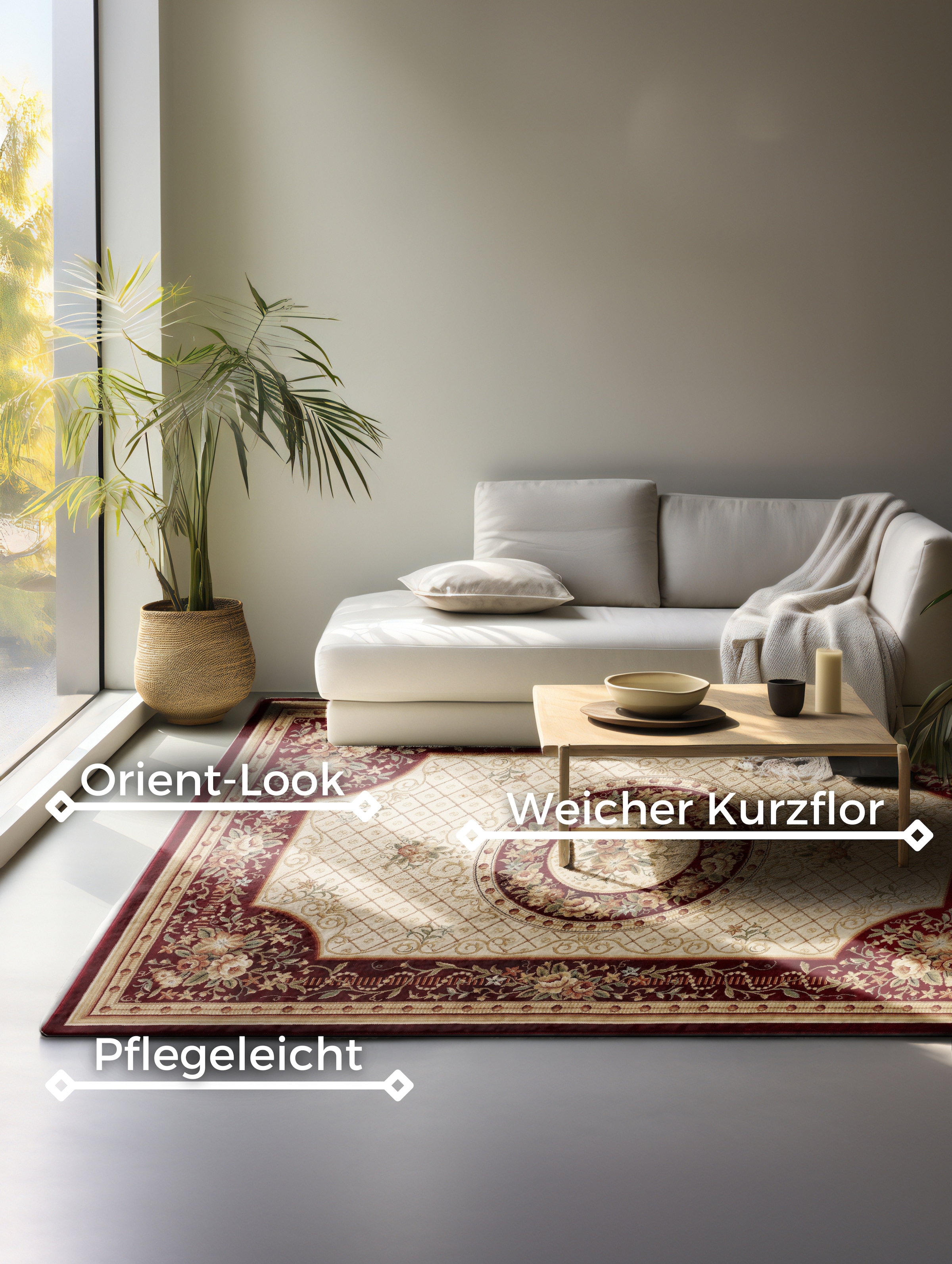 NORTHRUGS Tapis »Adraskan« Rectangulaire 8 mm Höhe Orient Optik, Läufer, strapazierfähig, pflegeleicht, robust
