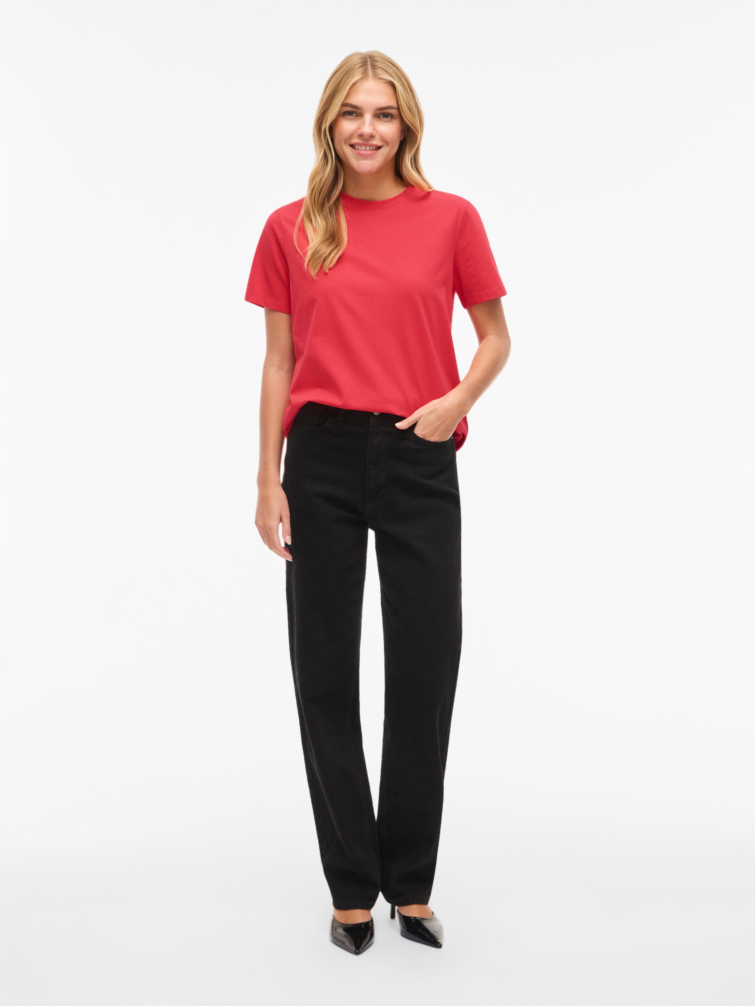 Vila Kurzarmshirt »VINORA S/S T-SHIRT - NOOS« Baumwollmischung, regular fit