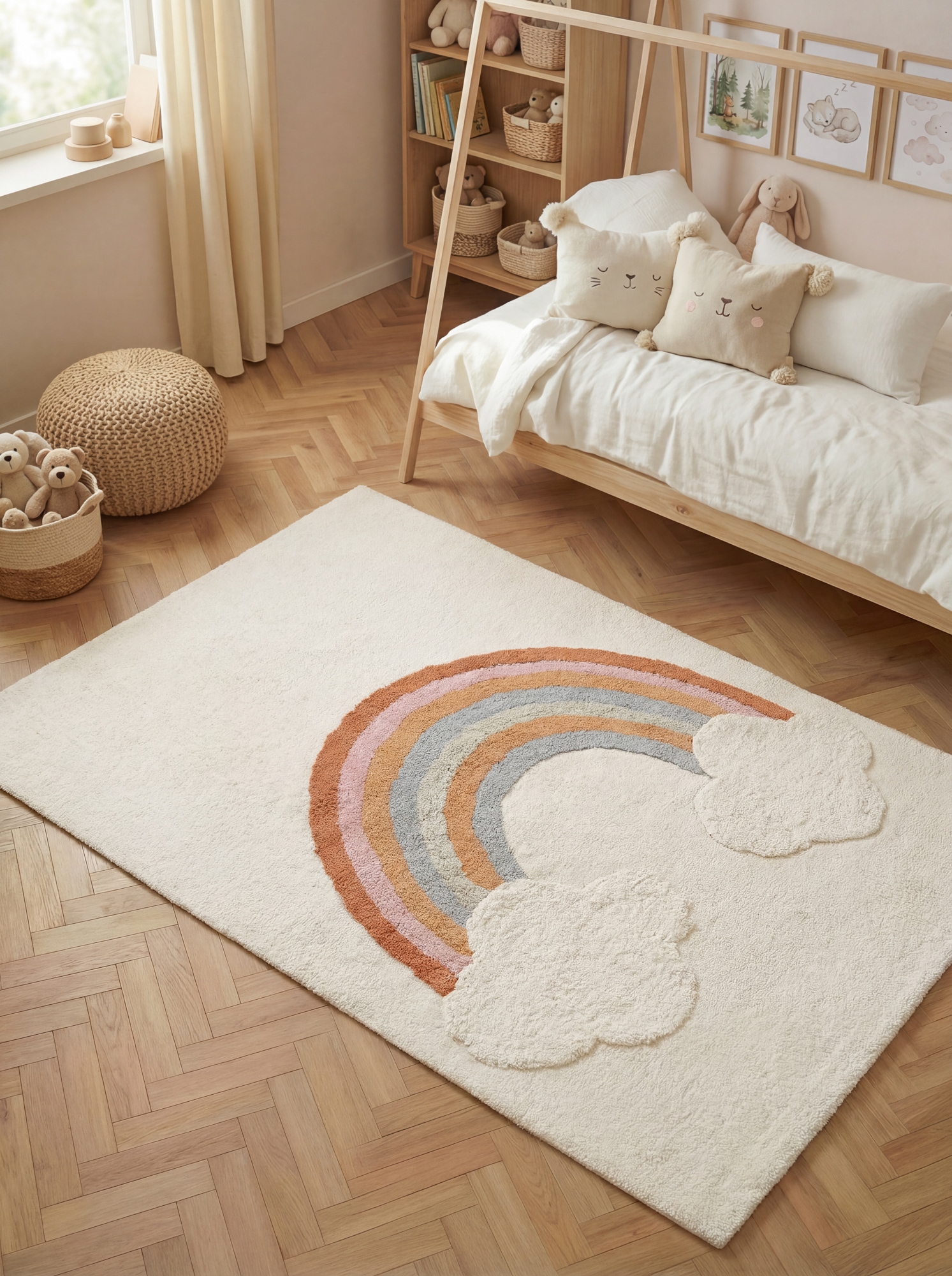 HANSE Home Kinderteppich »Petite Melodie« rechteckig 10 mm Höhe Waschbar, Handgemacht, Baumwolle, Rutschfest Spielteppich Kinderzimmer