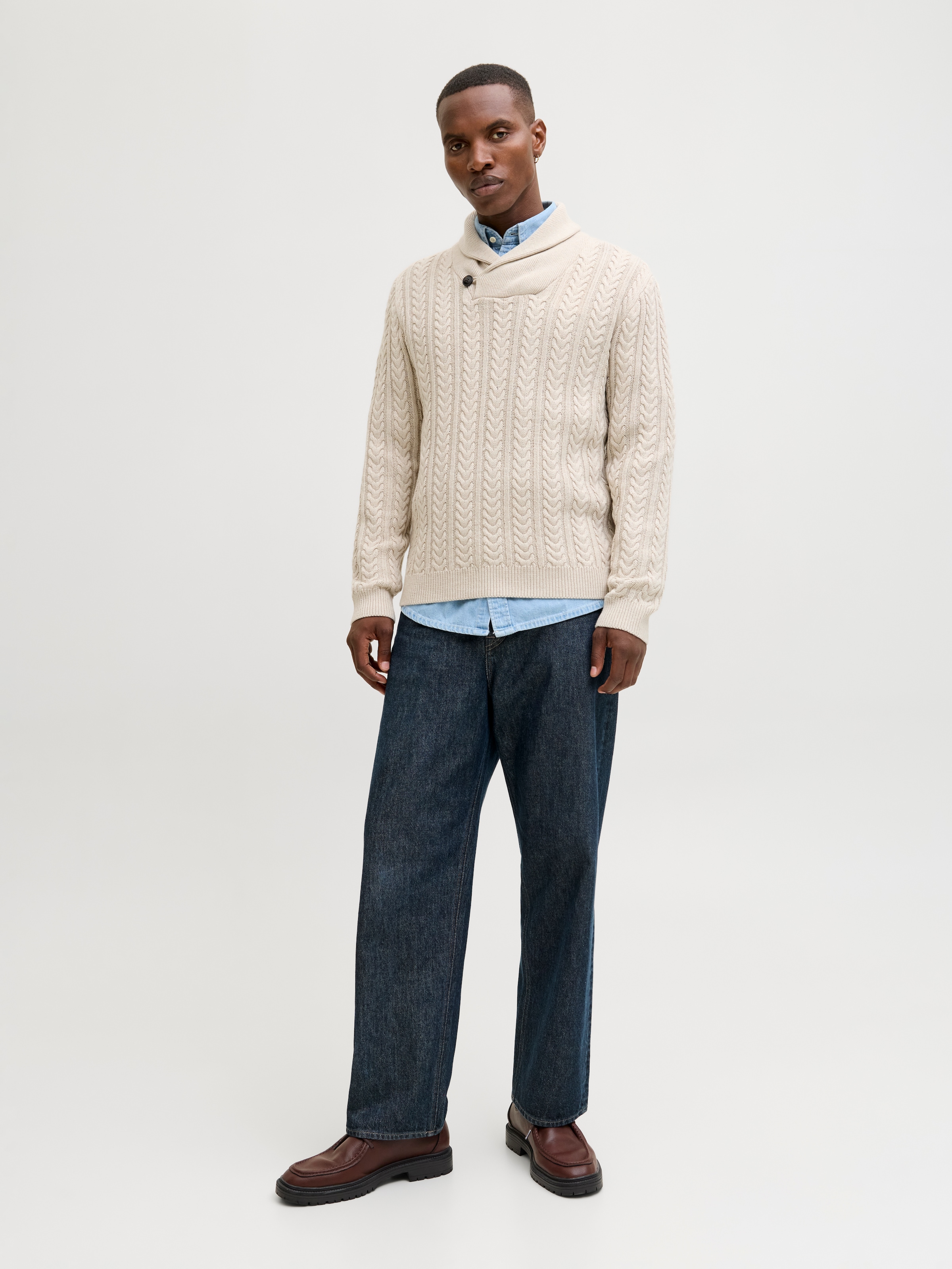 Jack & Jones Pull en tricot »JPRBLUSEAN KNIT CABLE SHAWL NECK«