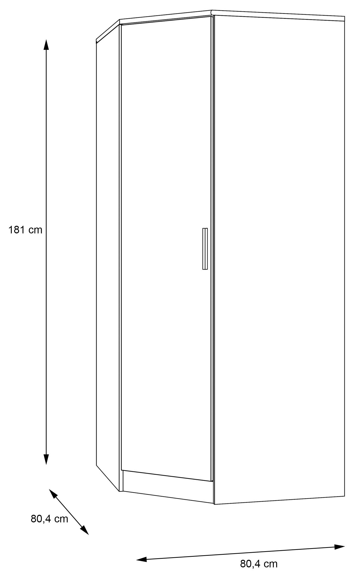 FORTE Eckkleiderschrank »Kleiderschrank, perfekte Ecklösung, einfache Montage« B/H/T 80,4/181/80,4, perfekte Ecklösung, FSC
