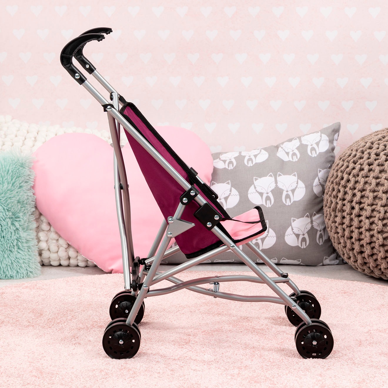 Bayer Puppenbuggy »bordeaux mit Einhorn«