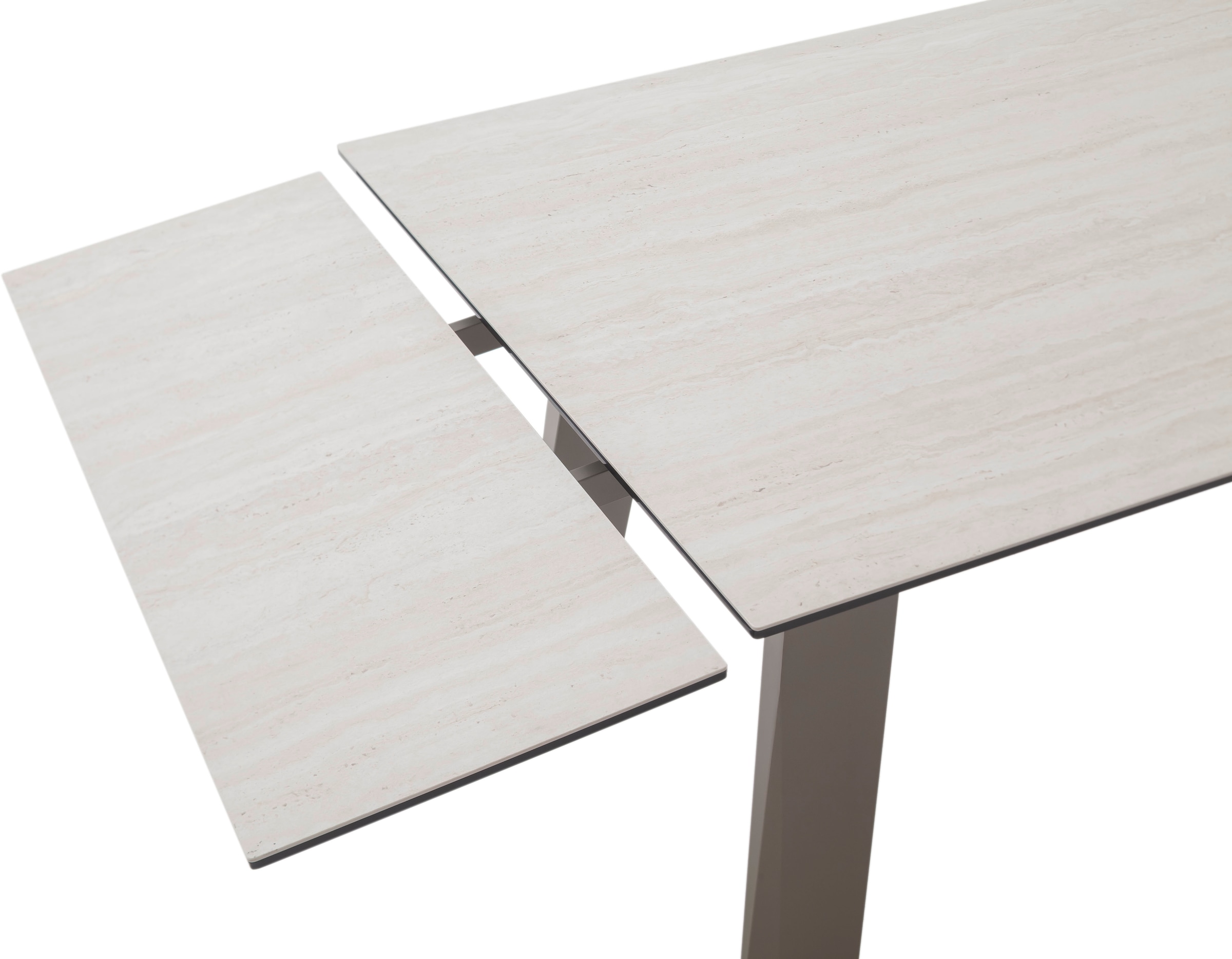 MCA furniture Table de salle à manger »Kalamata« 1 cuis tlg. Auszugstisch, Stirnauszug, Metallgestell, Keramik, Sicherheitsglas