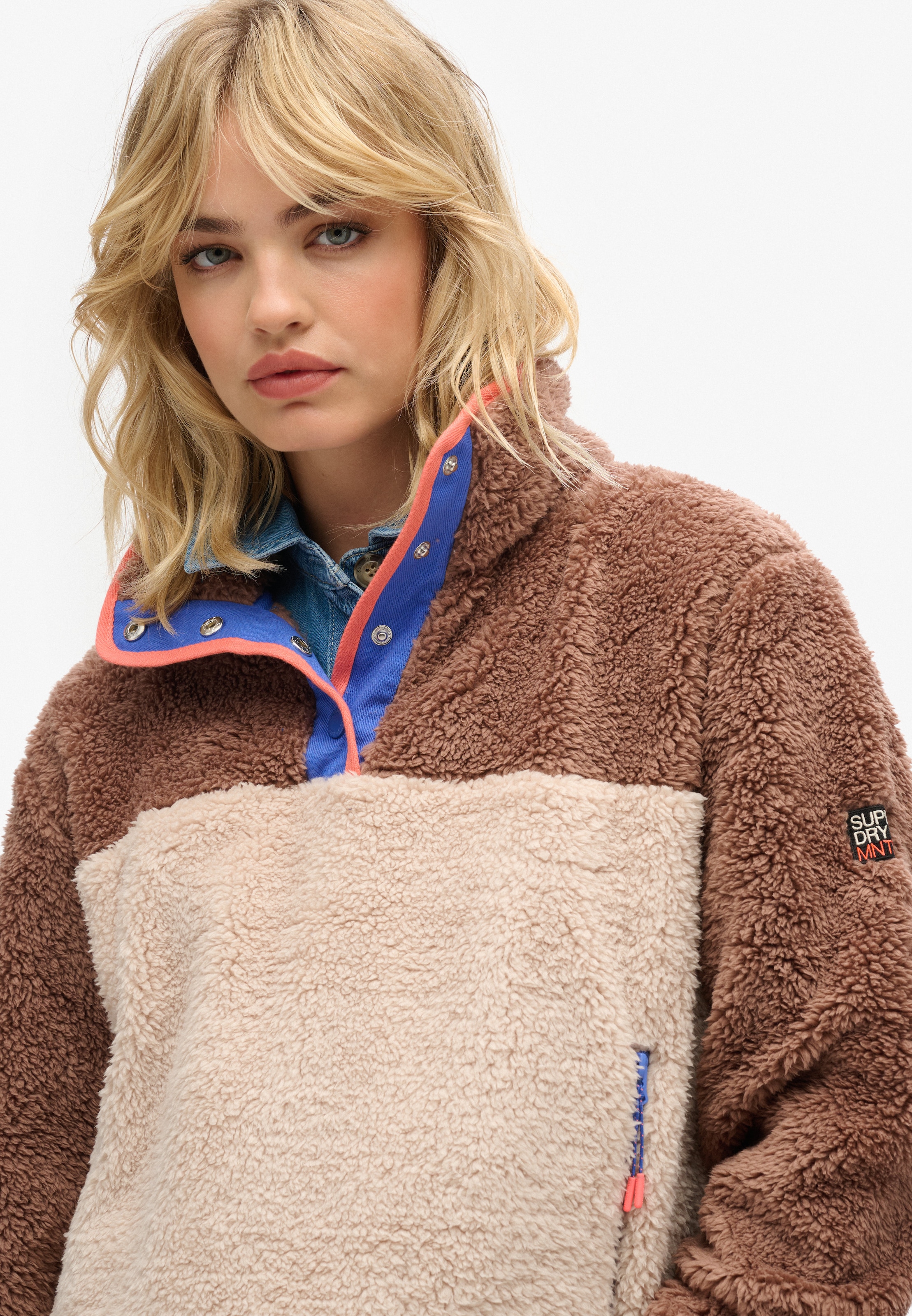 Superdry Sweatshirt »SUPER SOFT MASH UP HALF ZIP«, Kunstfaser, oversize

