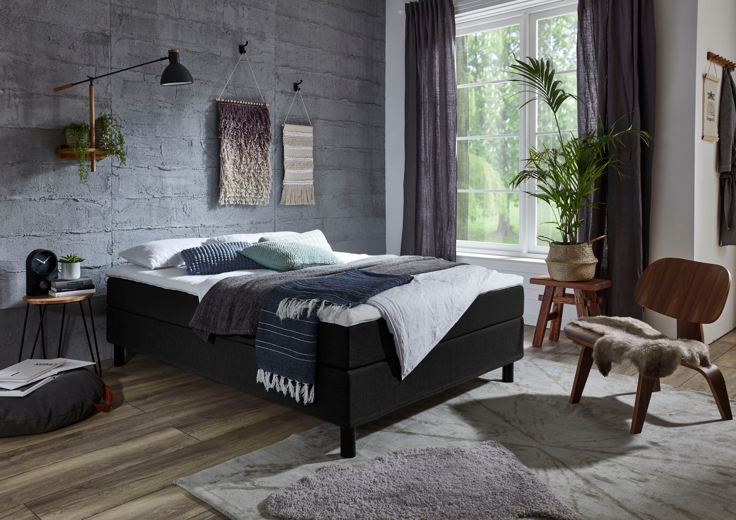 ATLANTIC home collection Lit de boxe »Happy« sans tête de lit, avec surmatelas, avec ou sans literie au choix