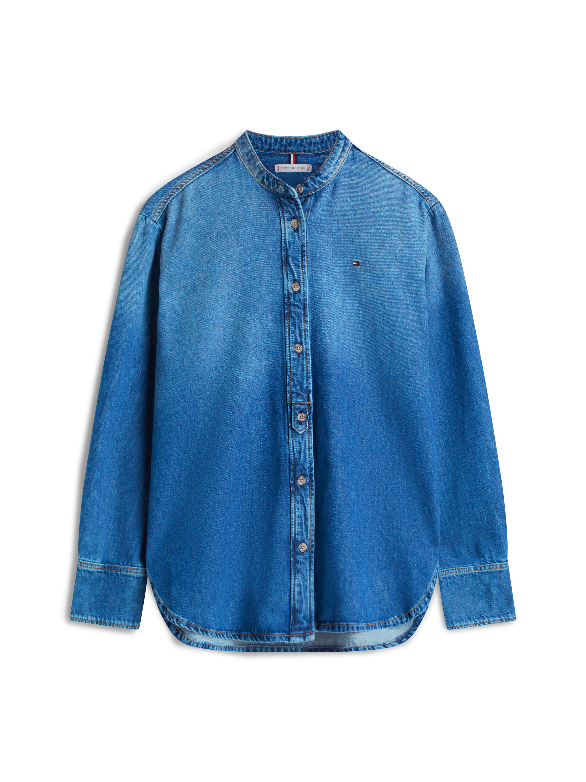 Tommy Hilfiger Blouse en jean »DNM GLOW STAND-COLLAR SHIRT LS«