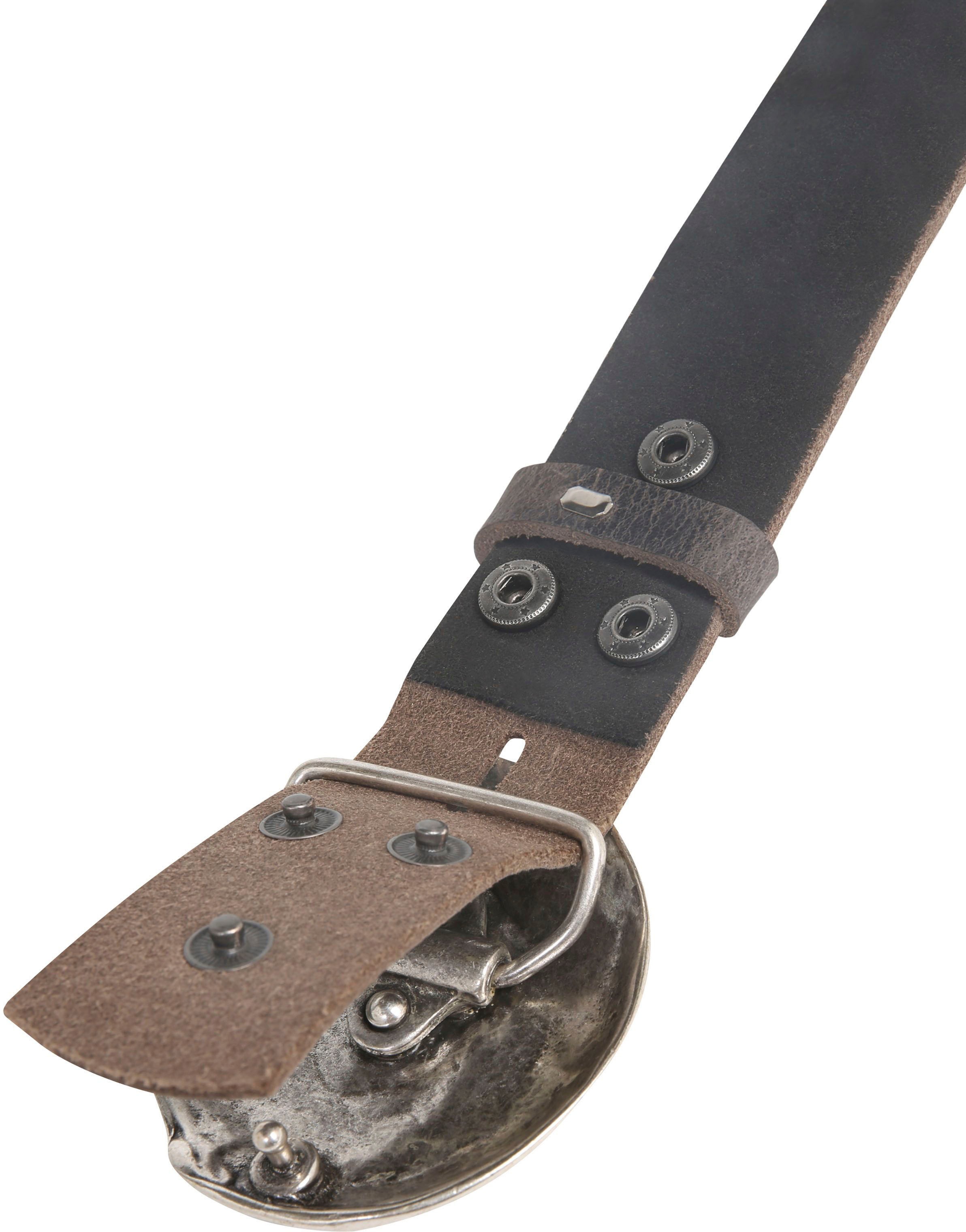 Rettungsring Gürtel Ledergürtel mit Koppelschliesse im Muscheldesign