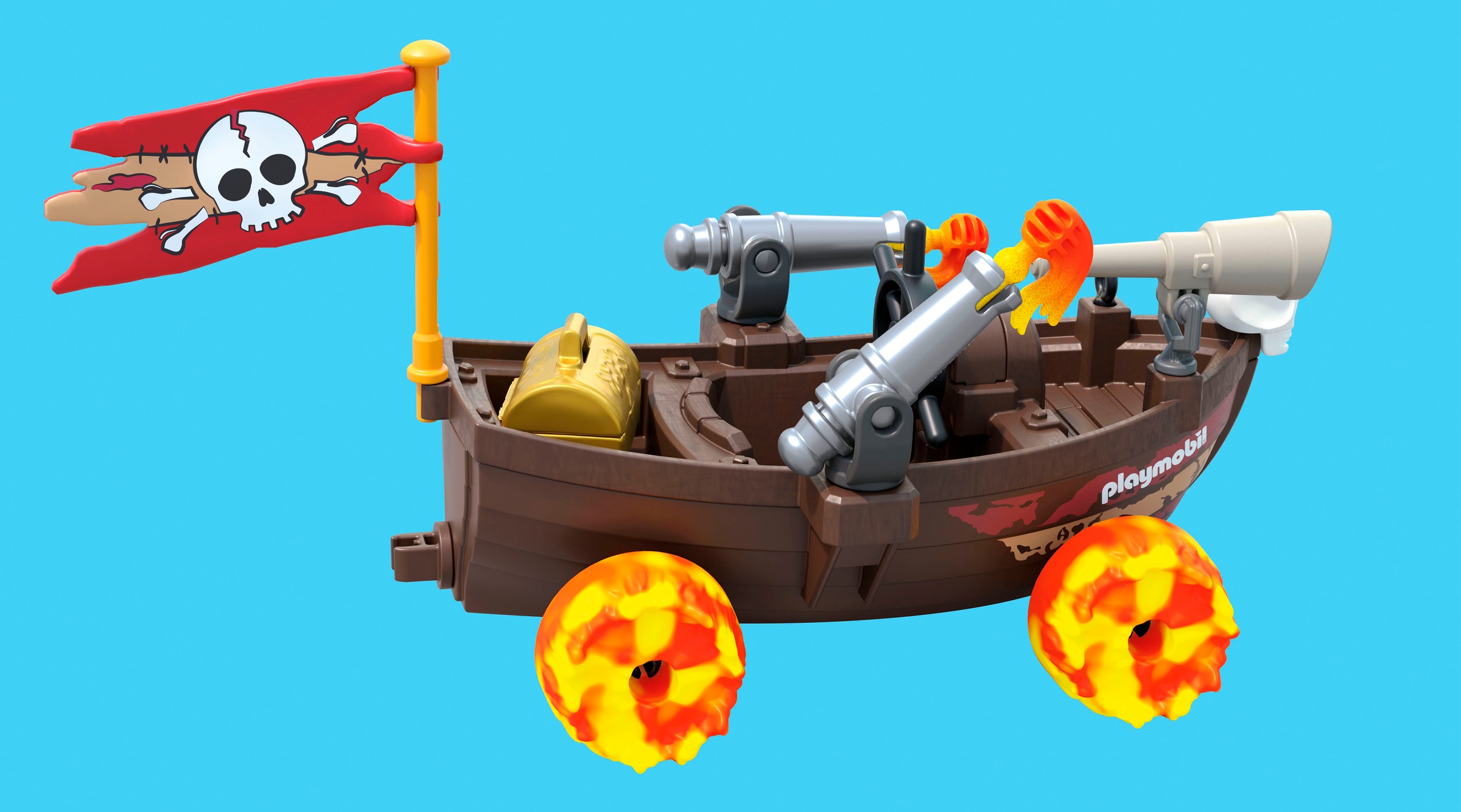 Playmobil® Konstruktions-Spielset »Rasendes Piratenboot (71720), Funstars« Made in Europe