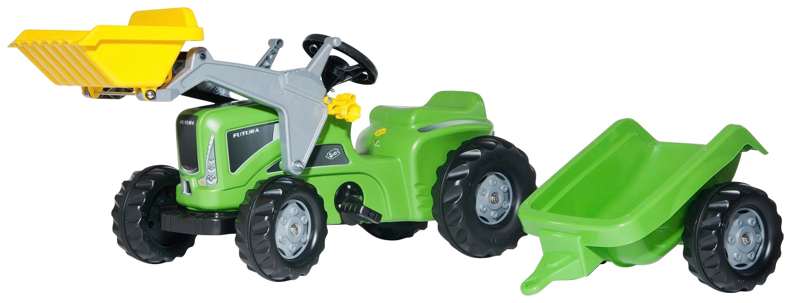 rolly toys® Véhicule à pédales »rollyKid, Futura« Traktor mit Trailer und Lader