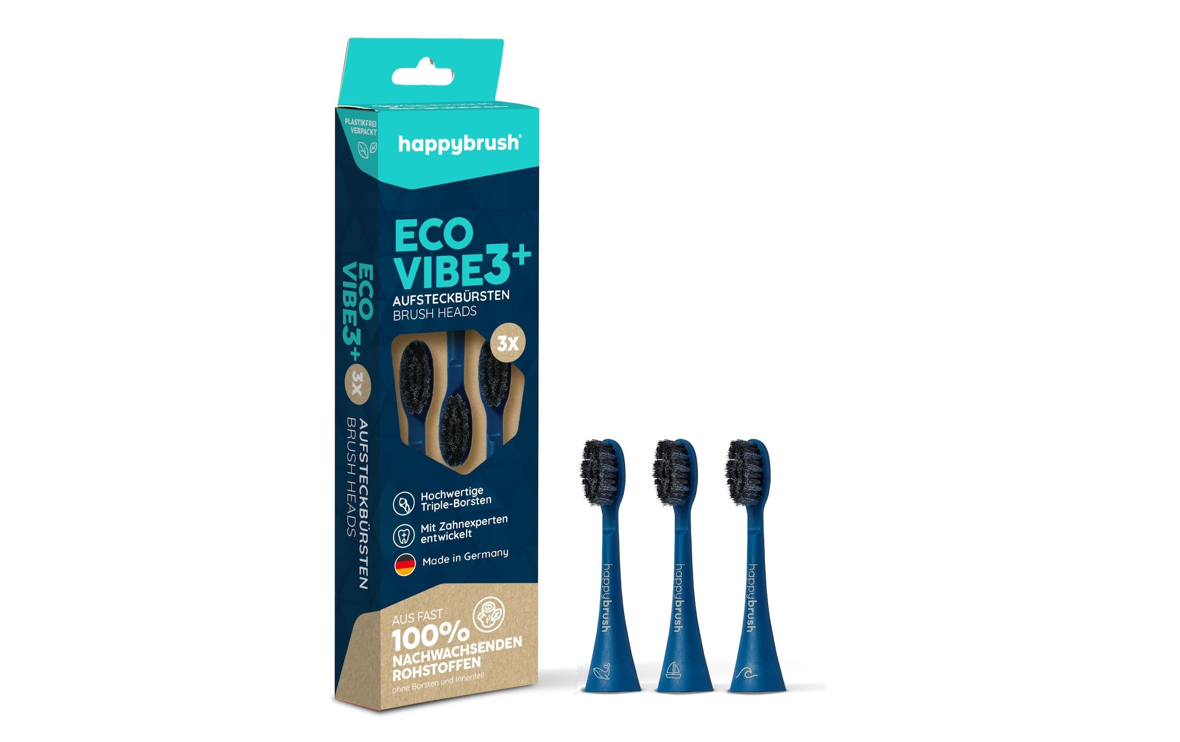 happybrush Brosse emboîtable »ECO VIBE 3 3 Stück«