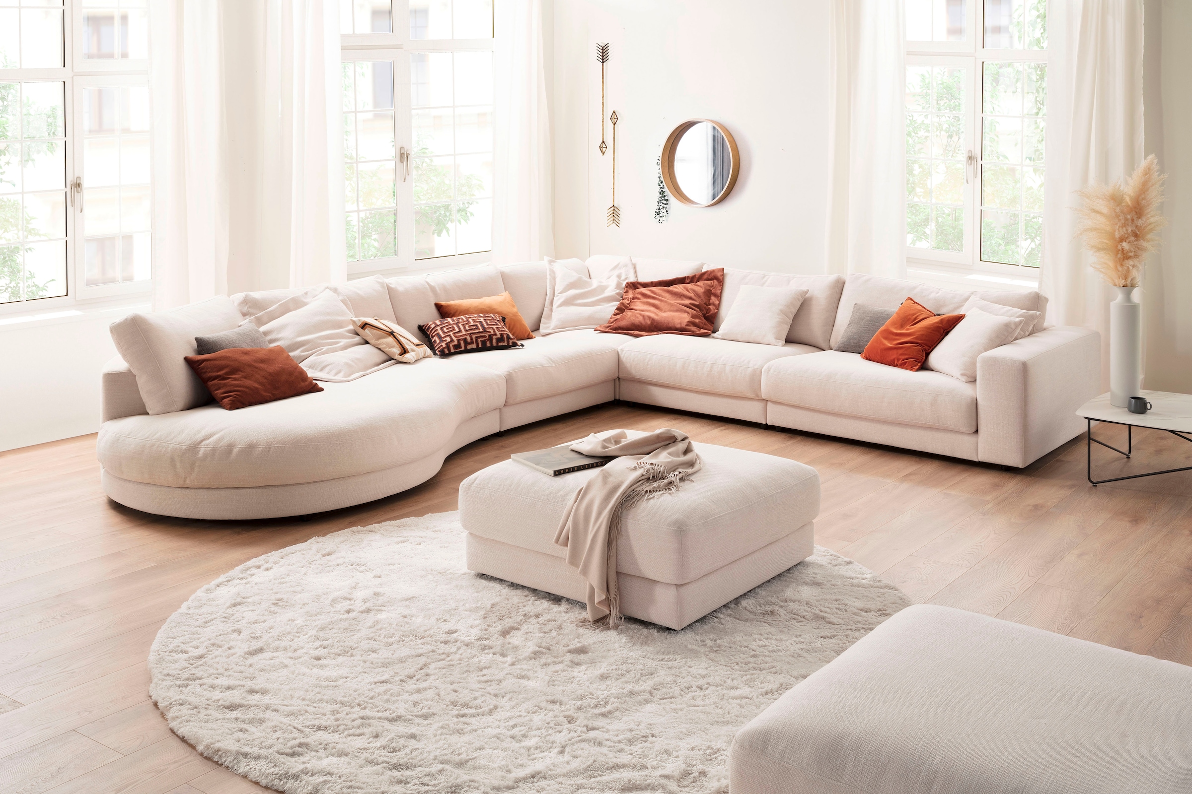 3C Candy Canapé d'angle »Enisa II, bequem und komfortabel,  Mega Familiensofa, L-Form« incl. 3 coussins volants, au choix avec housse anti-taches Easy care