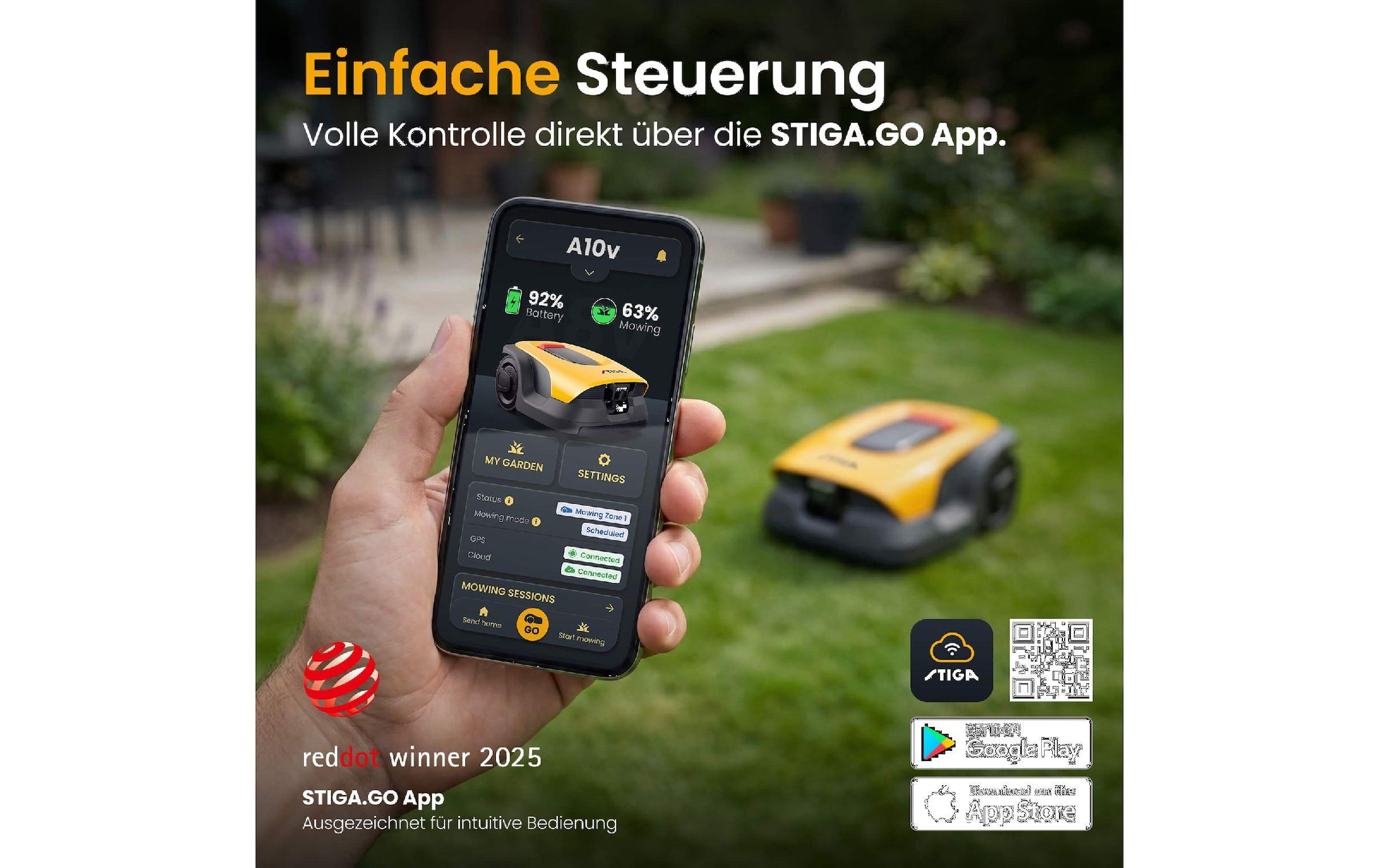 STIGA Robot tondeuse »A10v inkl. Akku«  mit GPS