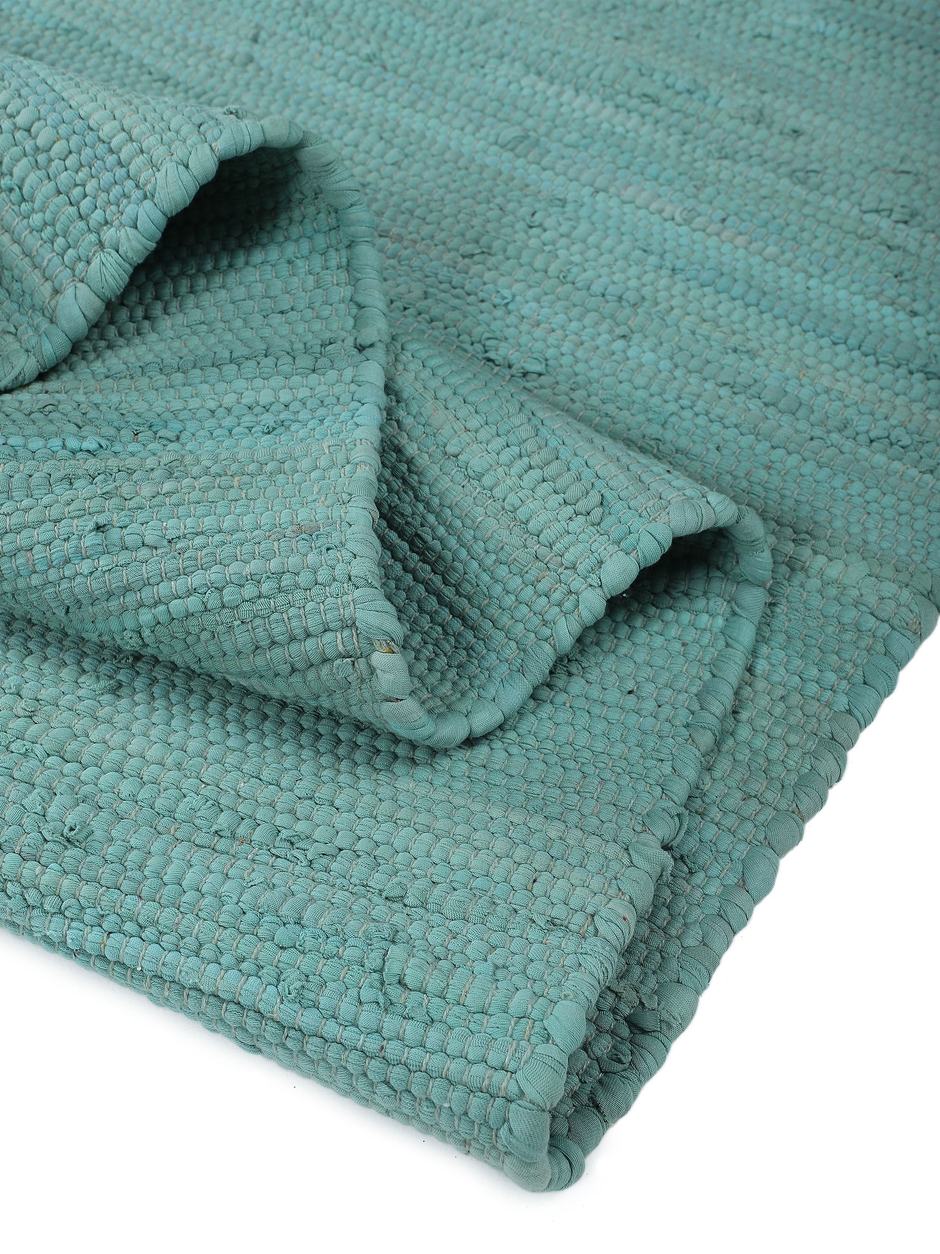 carpetfine Tapis »Kelim Chindi uni , auch als Läufer« Rectangulaire 5 mm Höhe Wendeteppich, reine Baumwolle, handgewebt, Uni-Farben, mit Fransen