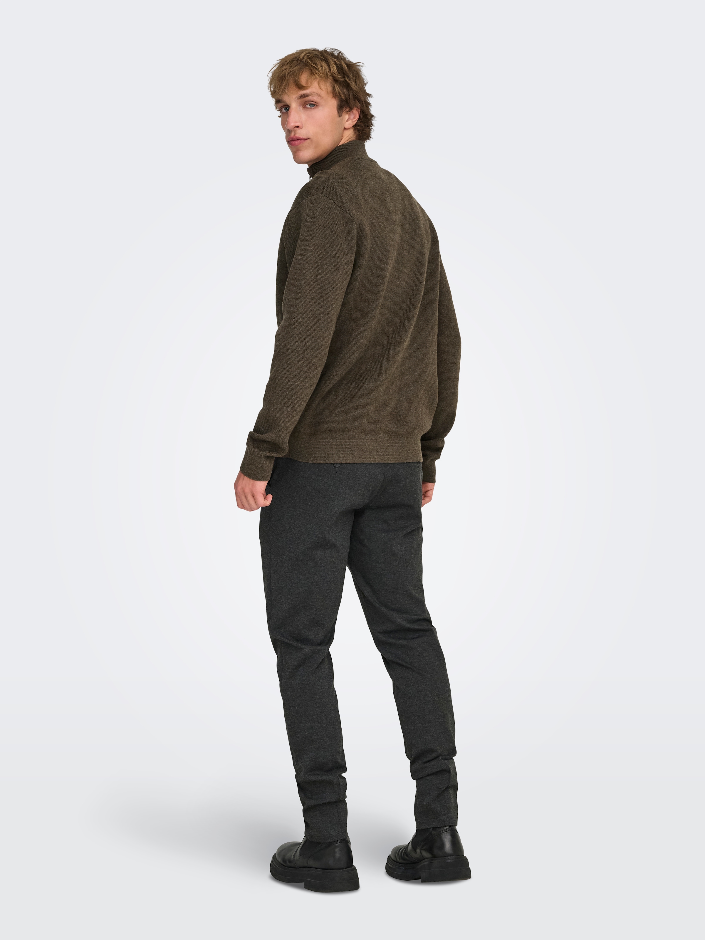 ONLY & SONS Troyer »ONSTING LIFE REG HALF ZIP KNIT NOOS« Baumwolle, regular fit