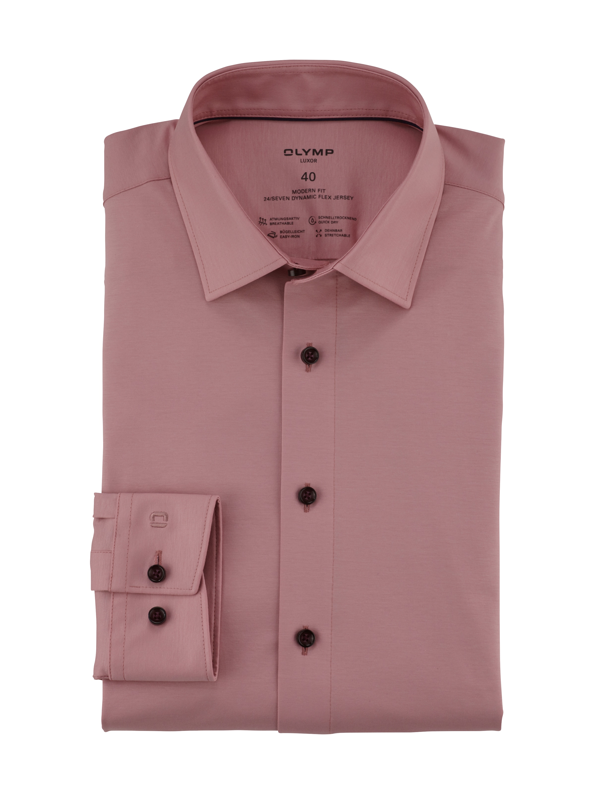 OLYMP Chemise à manches longues »Luxor 24/Seven modern fit Jerseyshirt«, mit geruchshemmenden Materialeigenschaften
