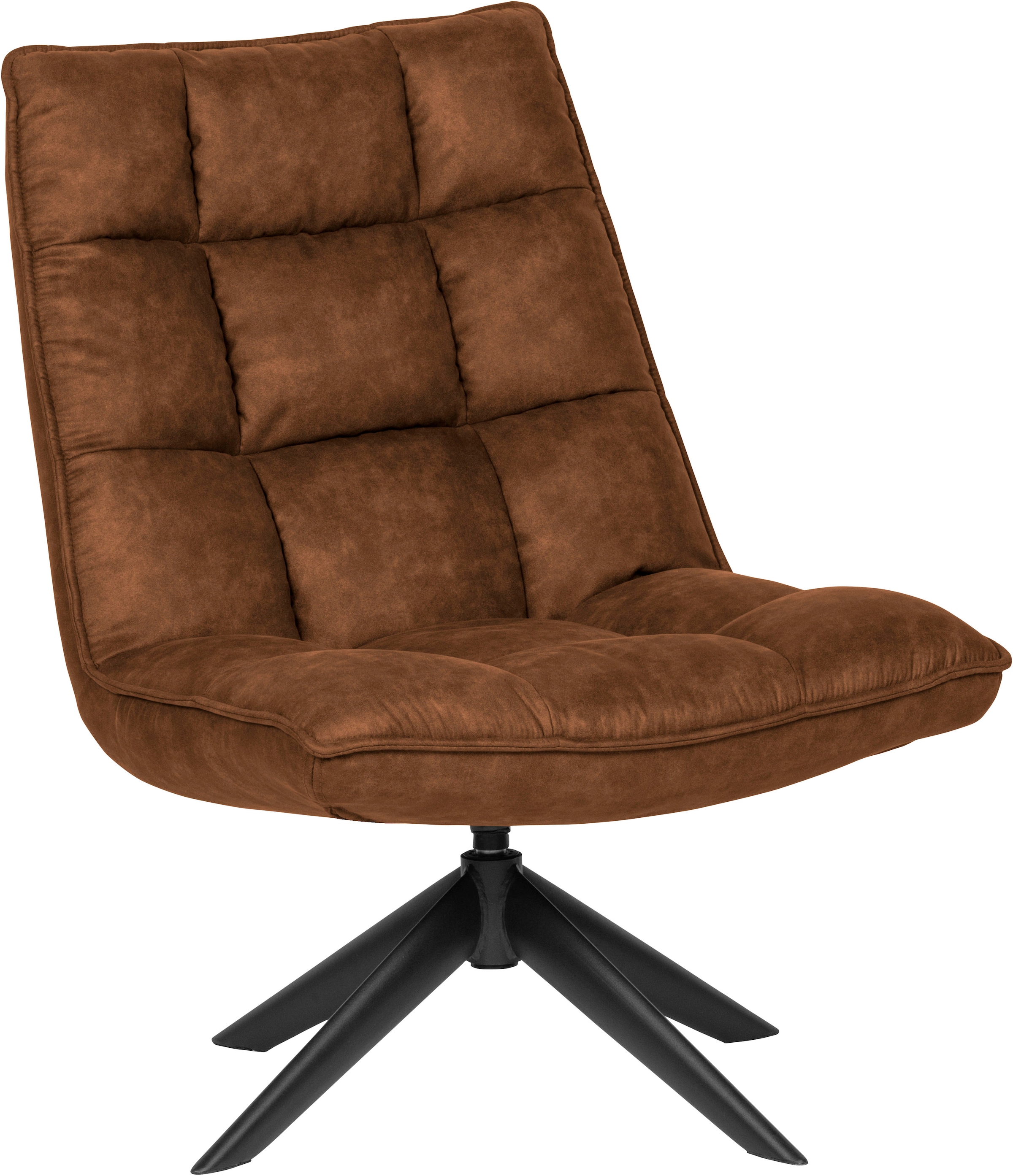 WOOOD Fauteuil pivotant »Jouke mit Kunstleder-Bezug und Drehmechanismus B 70 x T 85 x H 90 cm« Hauteur d'assise 46–42 cm, capacité de charge 140 kg, structure métallique poudrée