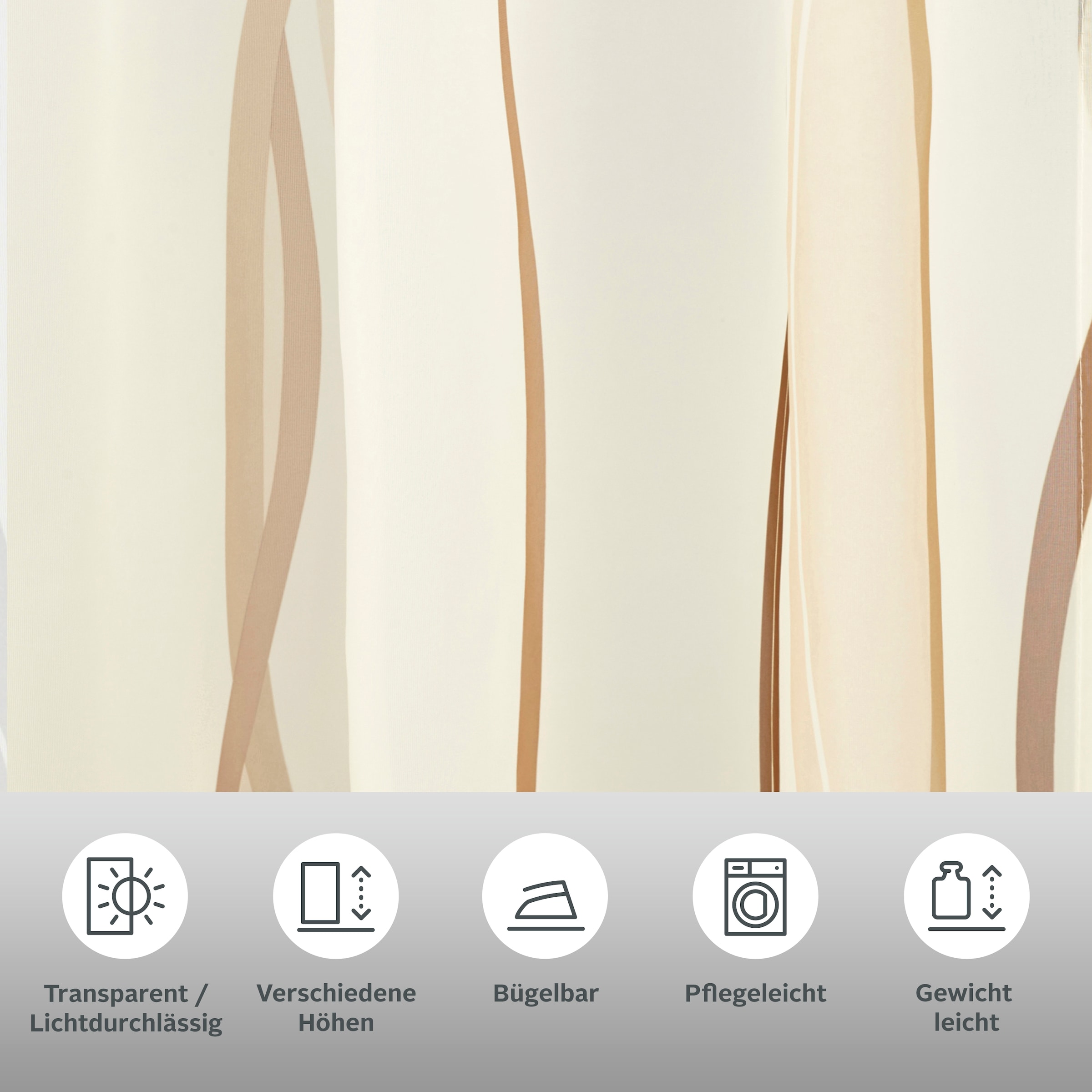 GOODproduct Gardine »DIMONA« Schlaufen 2 Stk. tlg. 2-er Set, Voile, Polyester, Wellen