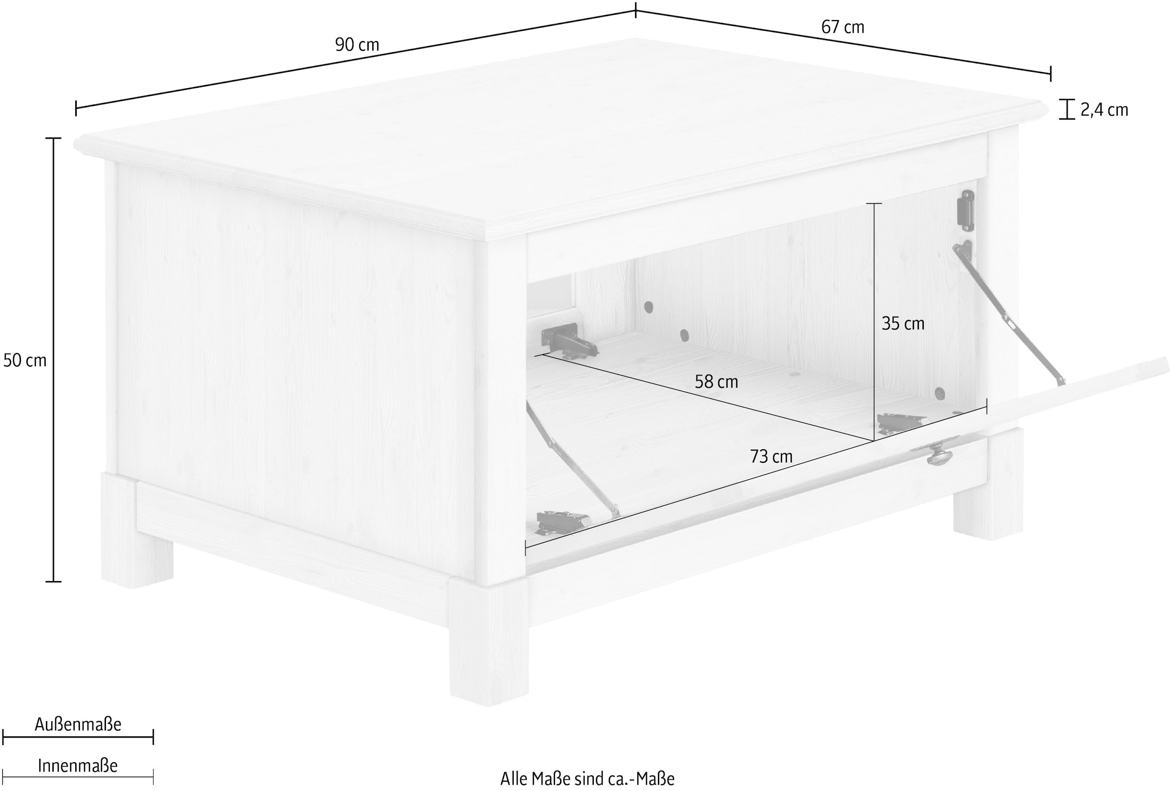 GOODproduct Couchtisch »Rauna« Breite 90 cm, FSC®-zertifiziertes Massivholz