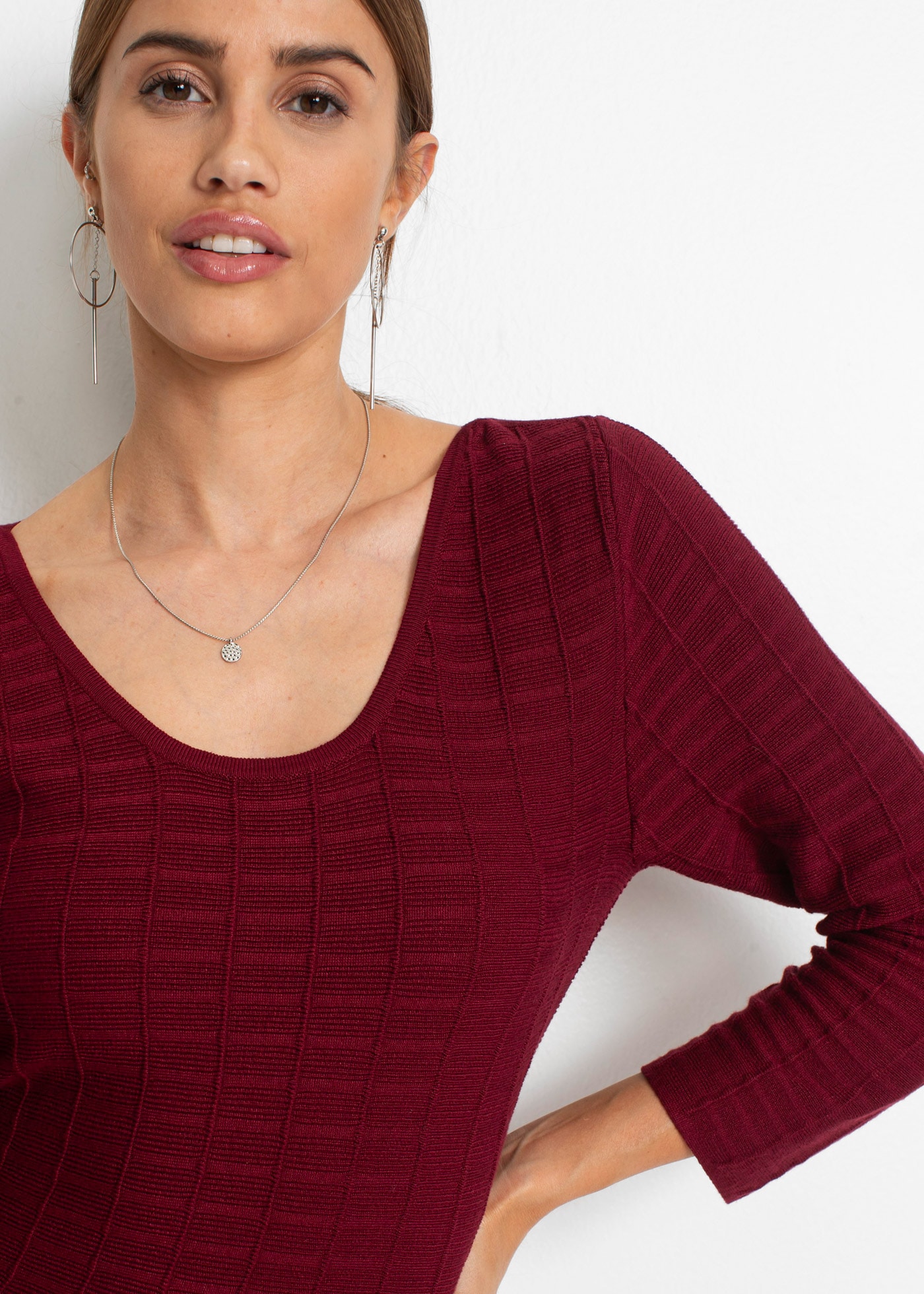 bonprix Robe en tricot »Strickkleid aus fliessendem Viskose-Mix« Strickkleid aus fliessendem Viskose-Mix