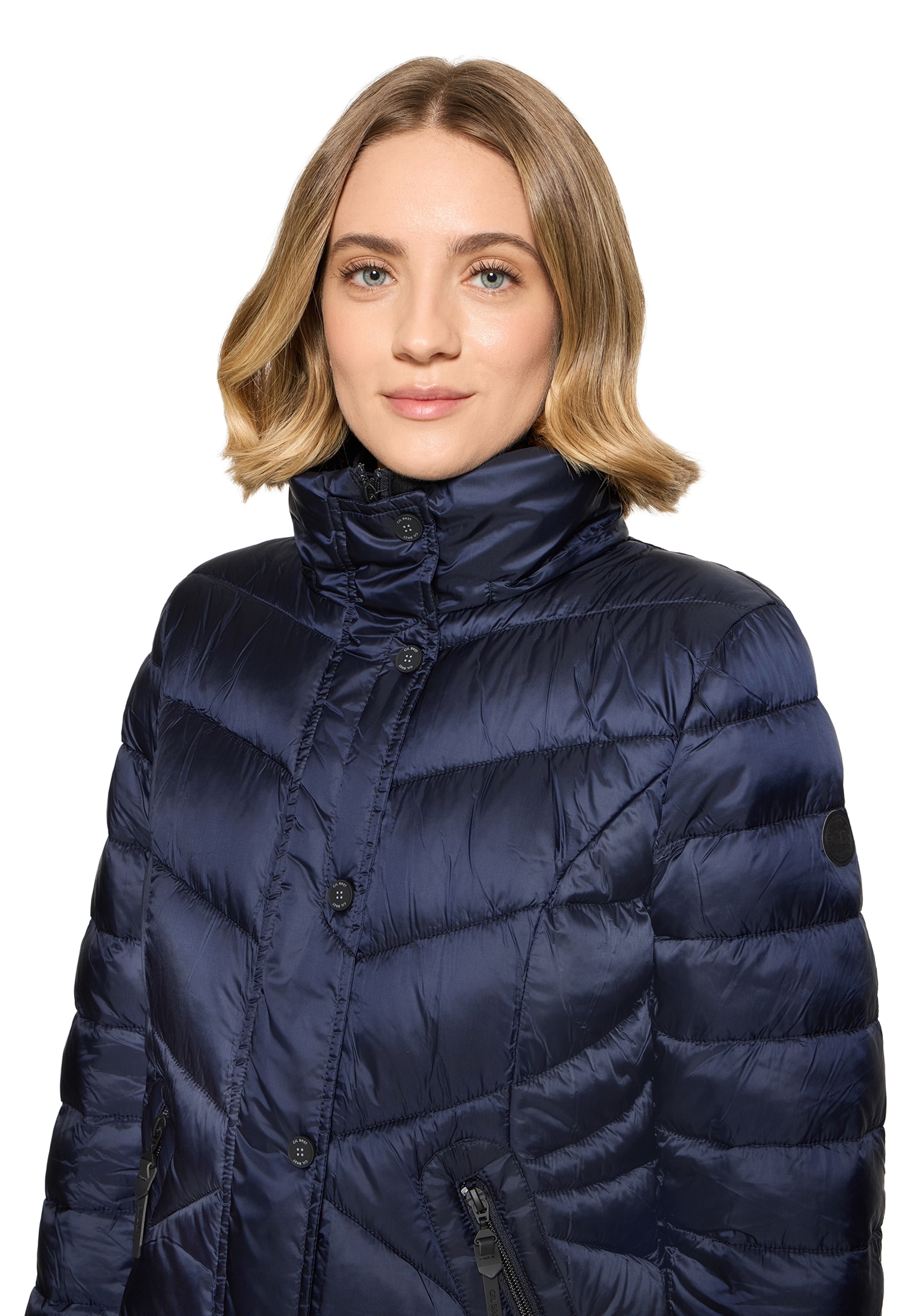Gil Bret Steppjacke mit Kapuze mit abnehmbarer Kapuze und verdecktem Reissverschluss
