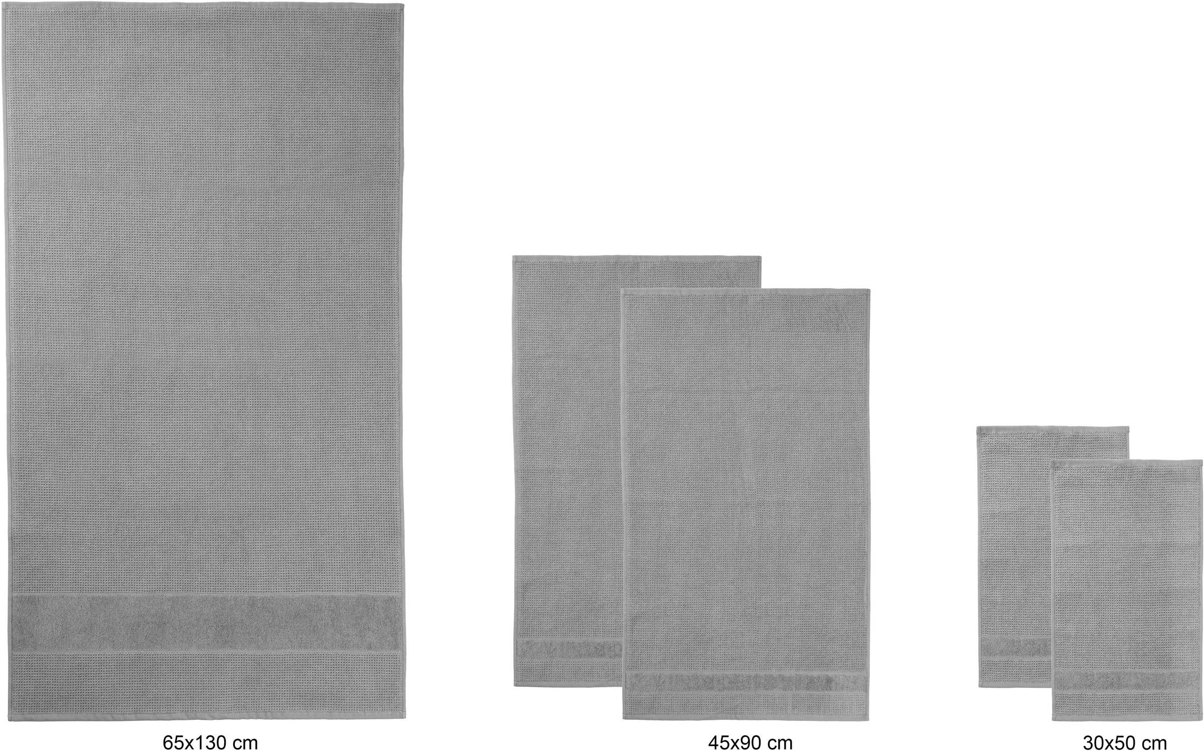 GOODproduct Set de serviettes »Kimi, Duschtuch, Handtücher und Gästetücher« Set 5 Frottee en feutre 100% Baumwolle, einfarbig, weich, mit Bordüre, besondere Struktur