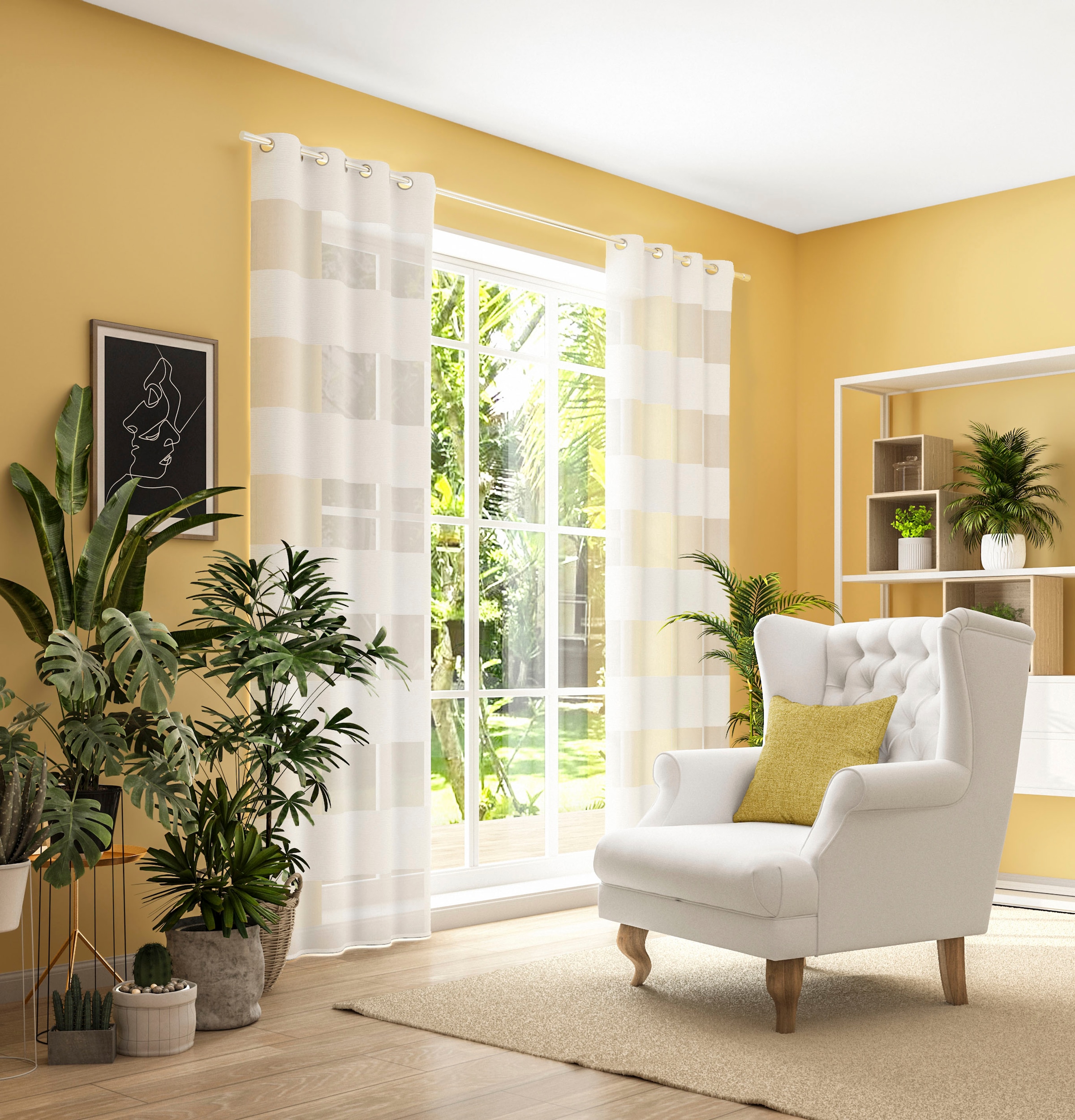 Neutex for you! Vorhang »SONORA« Ösen 1 Stk. tlg. 3D Musterung im Leinen-Look