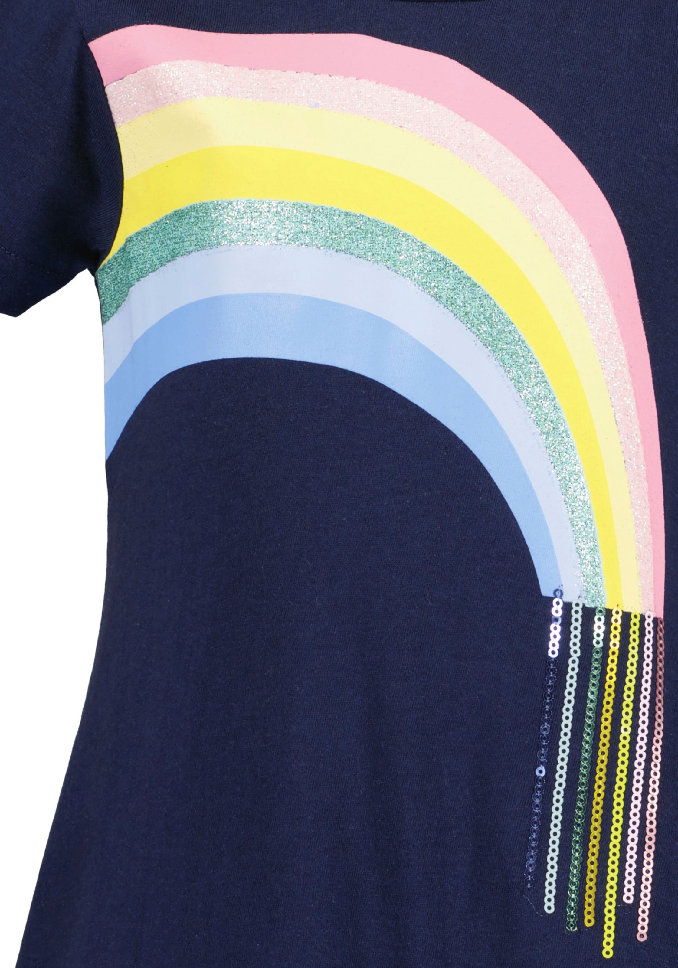 Blue Seven Jerseykleid 1 tlg. tlg. mit grossem Frontmotiv  mit Pailletten