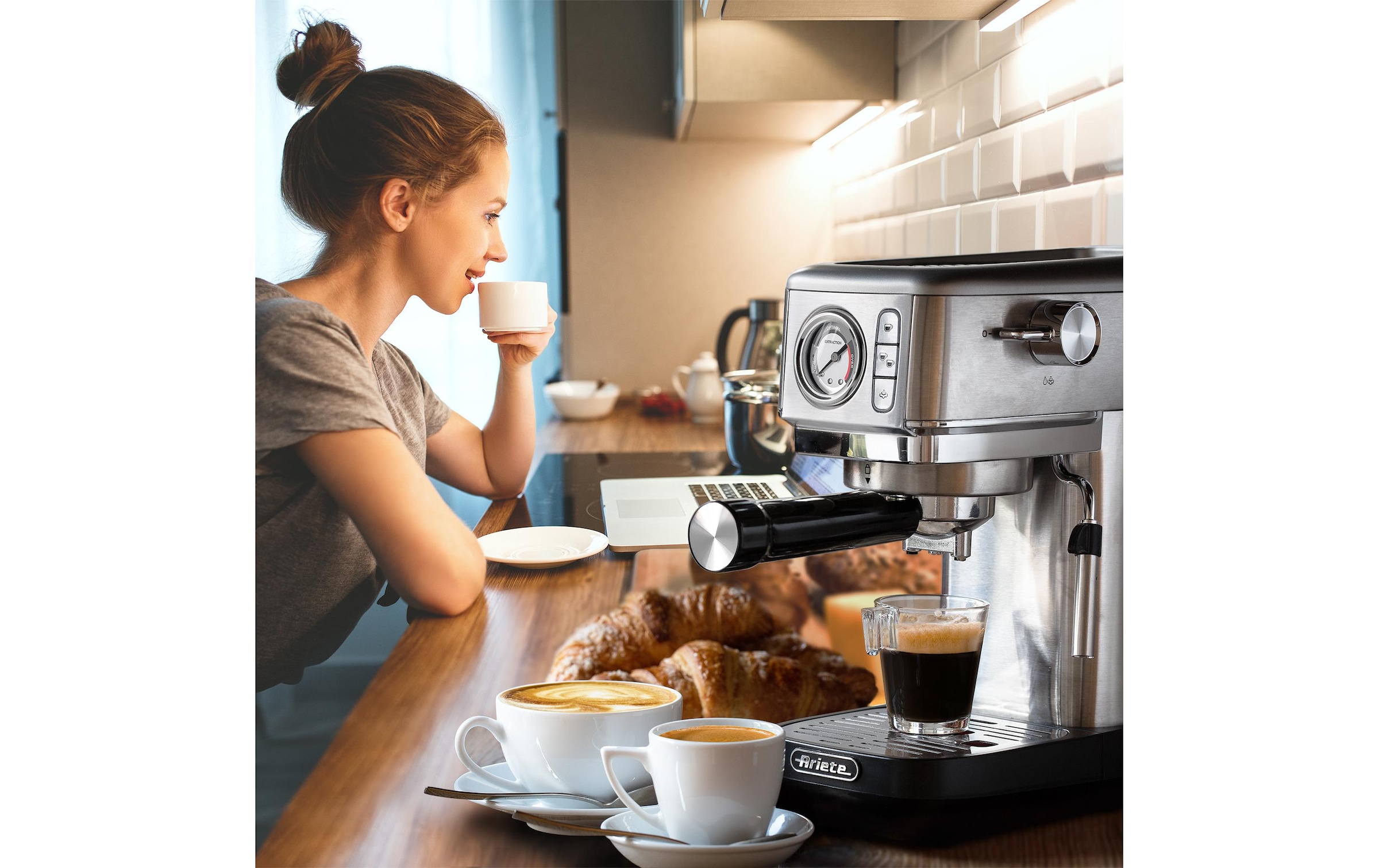   Machine à café à porte-filtre »ARI-1381« Leistungsaufnahme Betrieb: 1300W