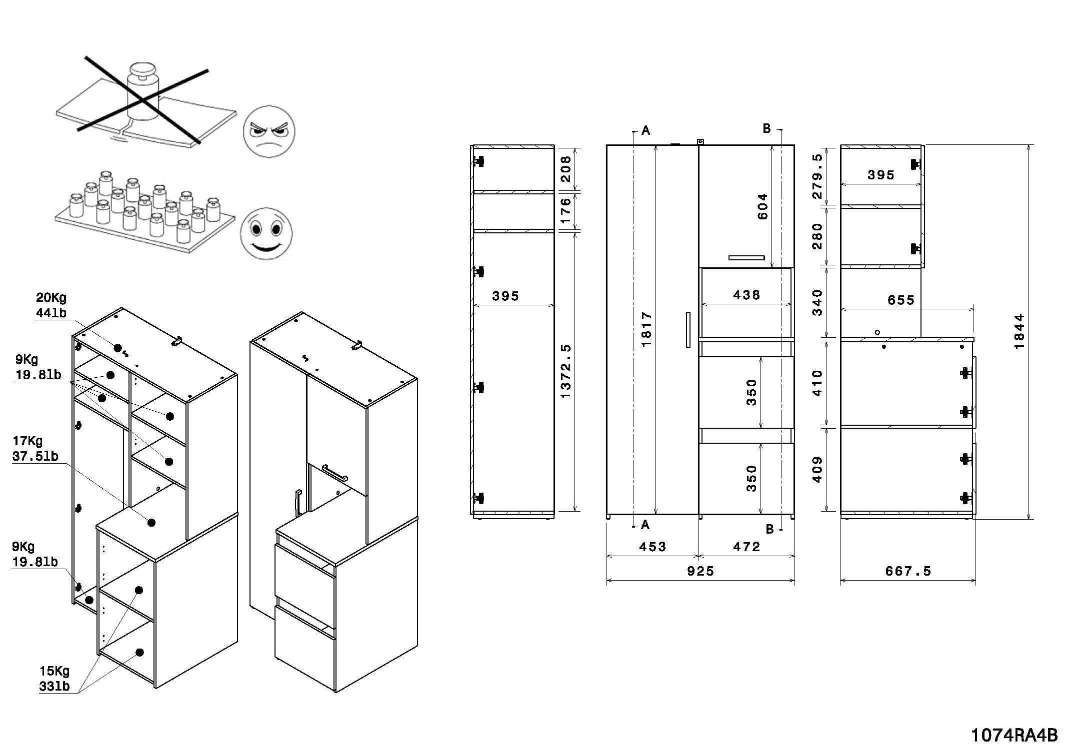 Parisot Set d'armoires multi-usages »Laundry 1« Komplett-Set, 4 cuis tlg.