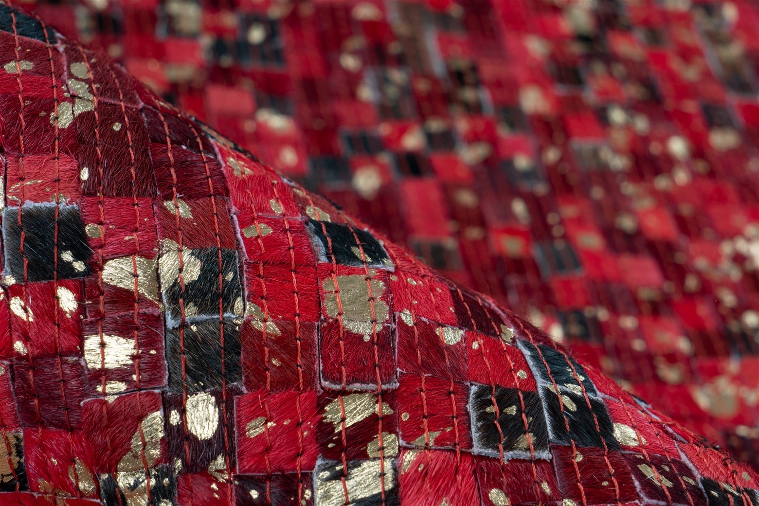 Arte Espina Teppich »Finish 100« rechteckig 5 mm Höhe natürlicher Lederteppich,mit glänzender Metallic-Farbe,Rücken aus Filz