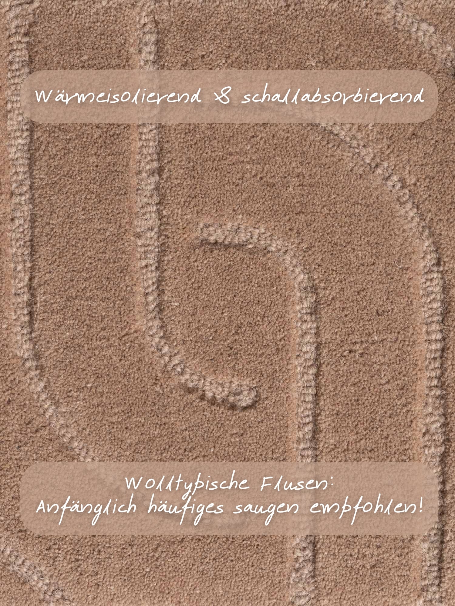 vikosa Tapis en laine »Arcura« Rond 15 mm Höhe Wolle Handgemacht, Hoch-Tief-Effekt, Geometrisches Linien Wellendesign