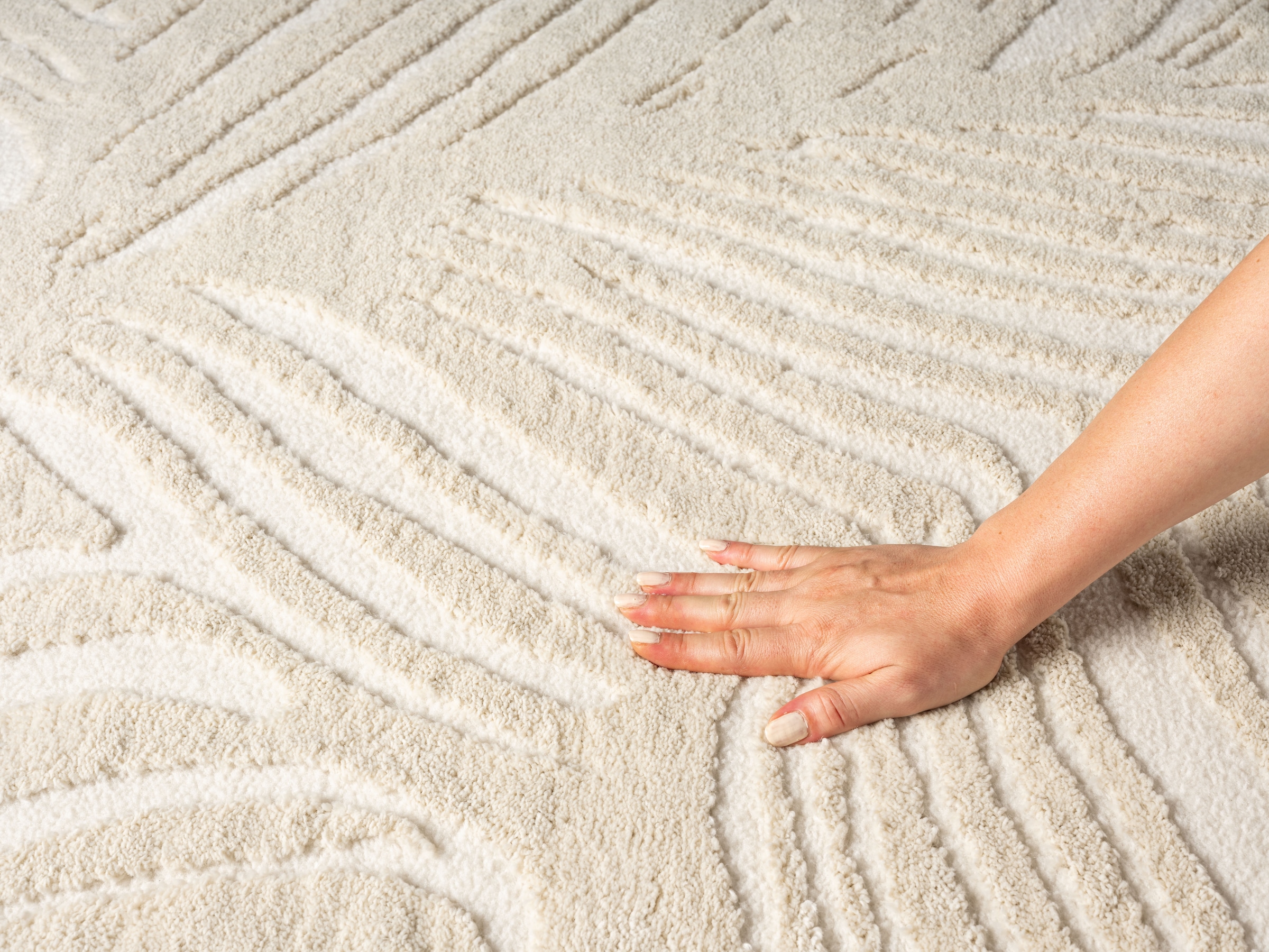 GOODproduct Teppich »Samia, Hoch-Tief-Struktur« rechteckig 19 mm Höhe leichter Glanz, Floral, Blätter, Modern, Wohnzimmer, Schlafzimmer