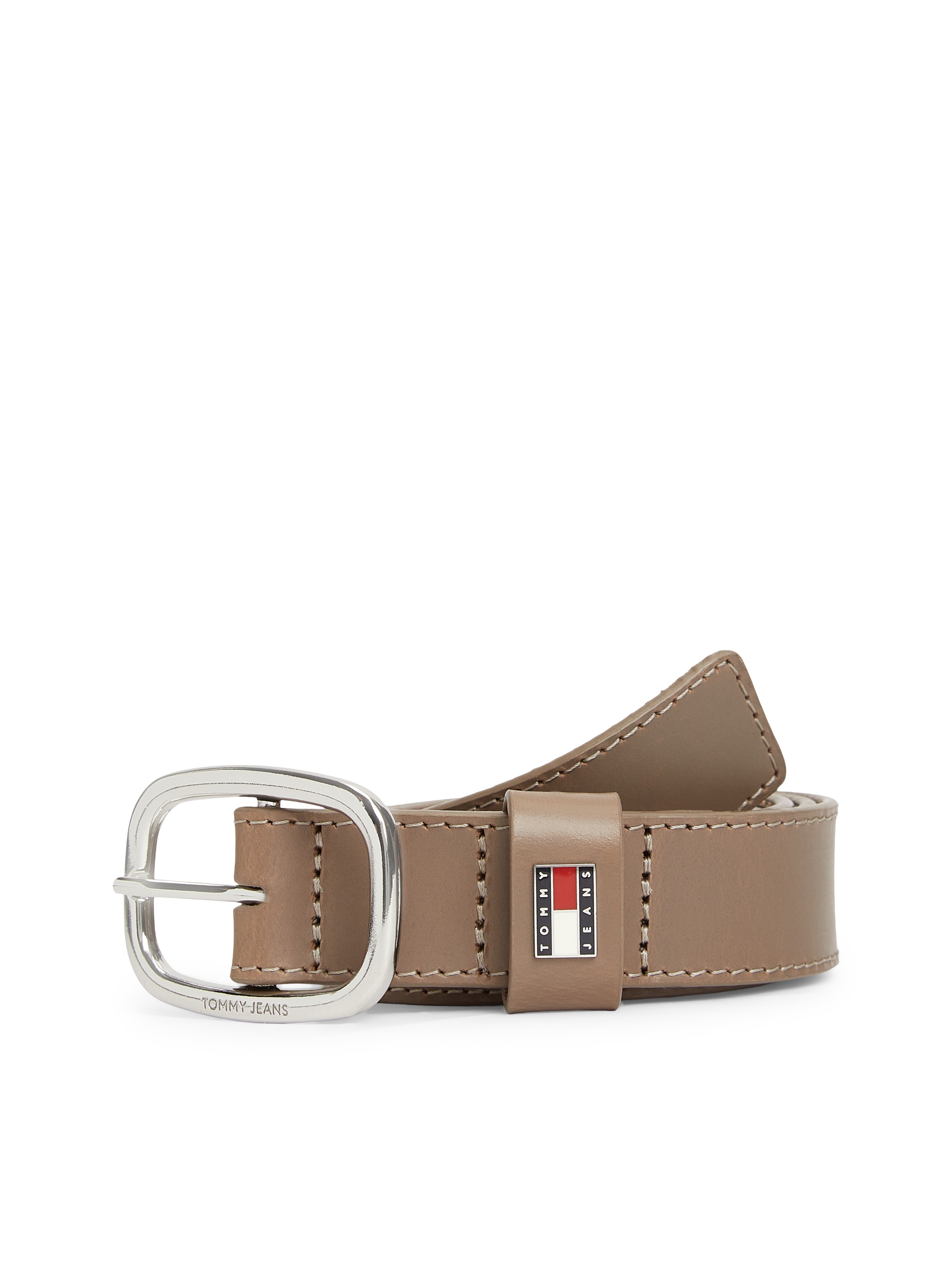 Tommy Jeans Ceinture en cuir »TJW OVAL 3.0 cm breit« Ovale Einfachdornschliesse und Logo am Verschluss