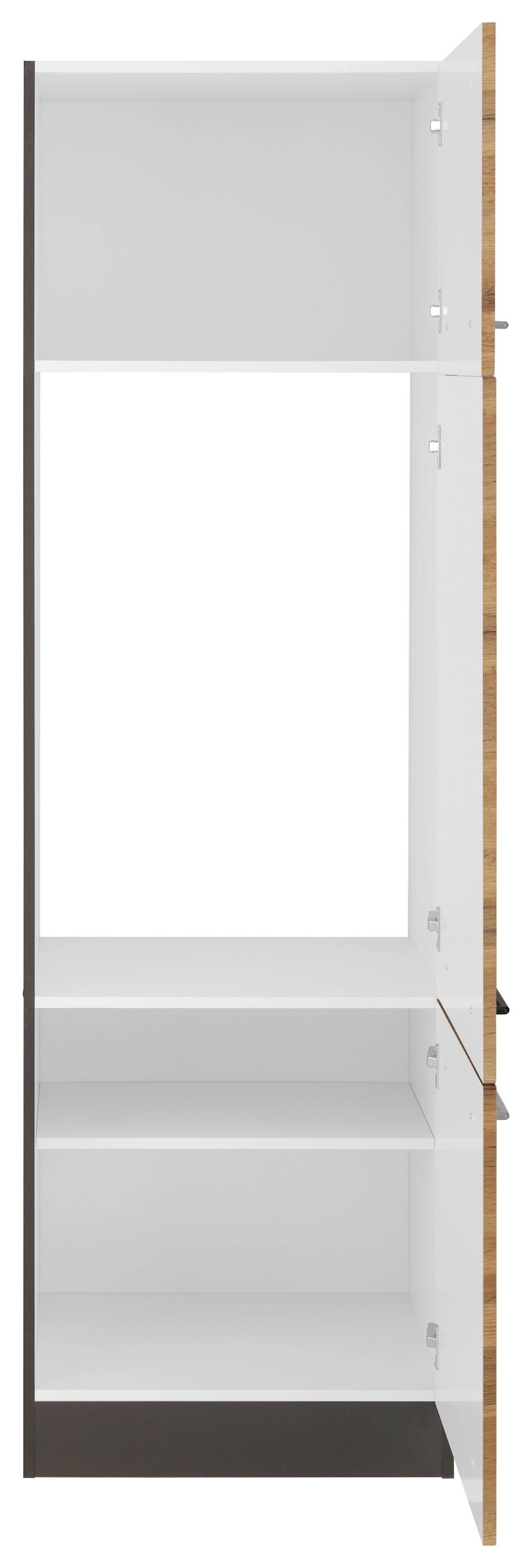 KOCHSTATION Armoire réfrigérée encastrable »KS-Tulsa« 60 cm de large, 200 cm de haut, 3 portes, poignée en métal noir