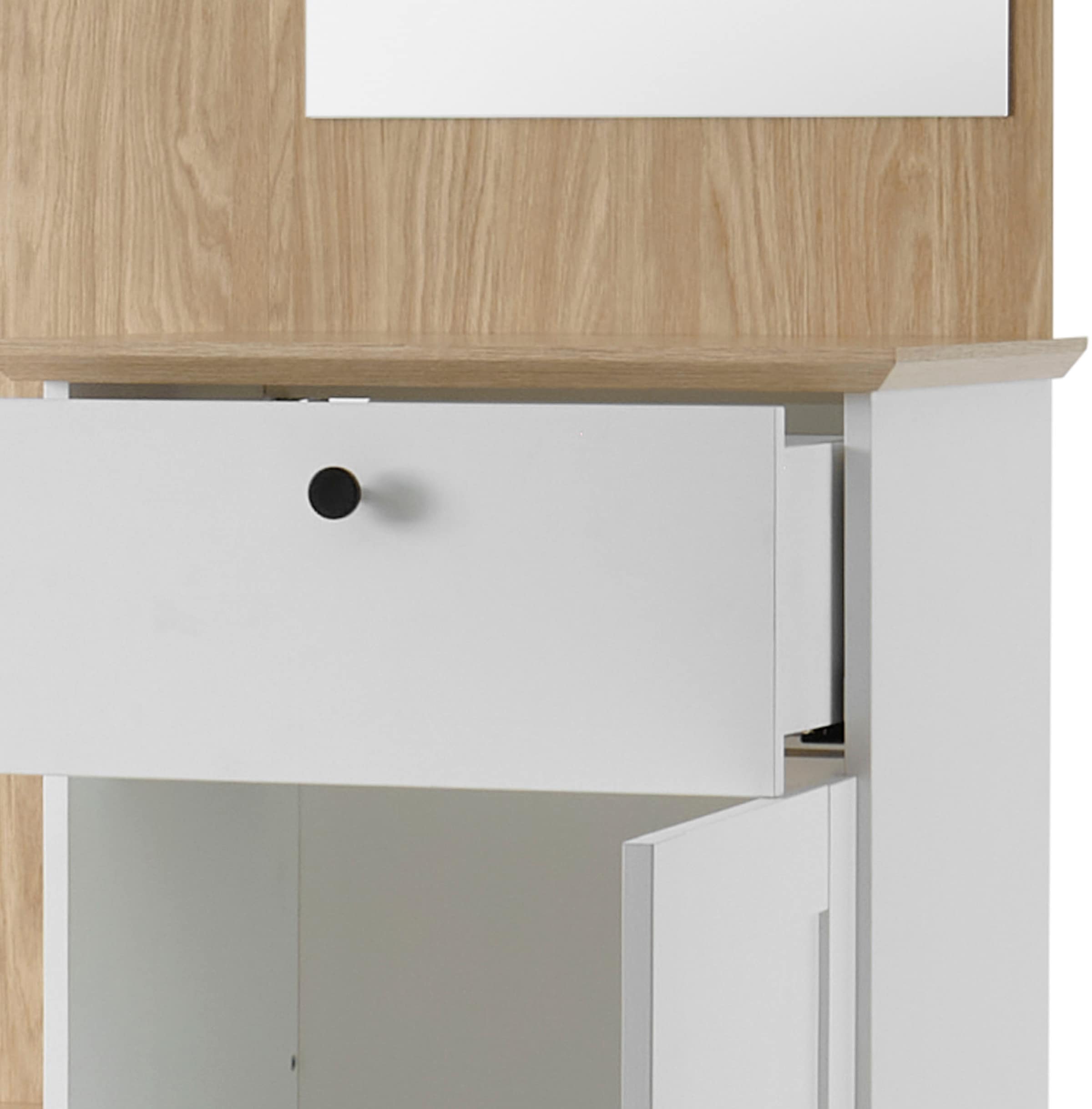 GOODproduct Vestiaire compact »Brest, Garderobe im Landhausstil, Flurgarderobe, Dielenschrank« Poignées en métal noir, beaucoup d'espace de rangement, adapté aux petits espaces