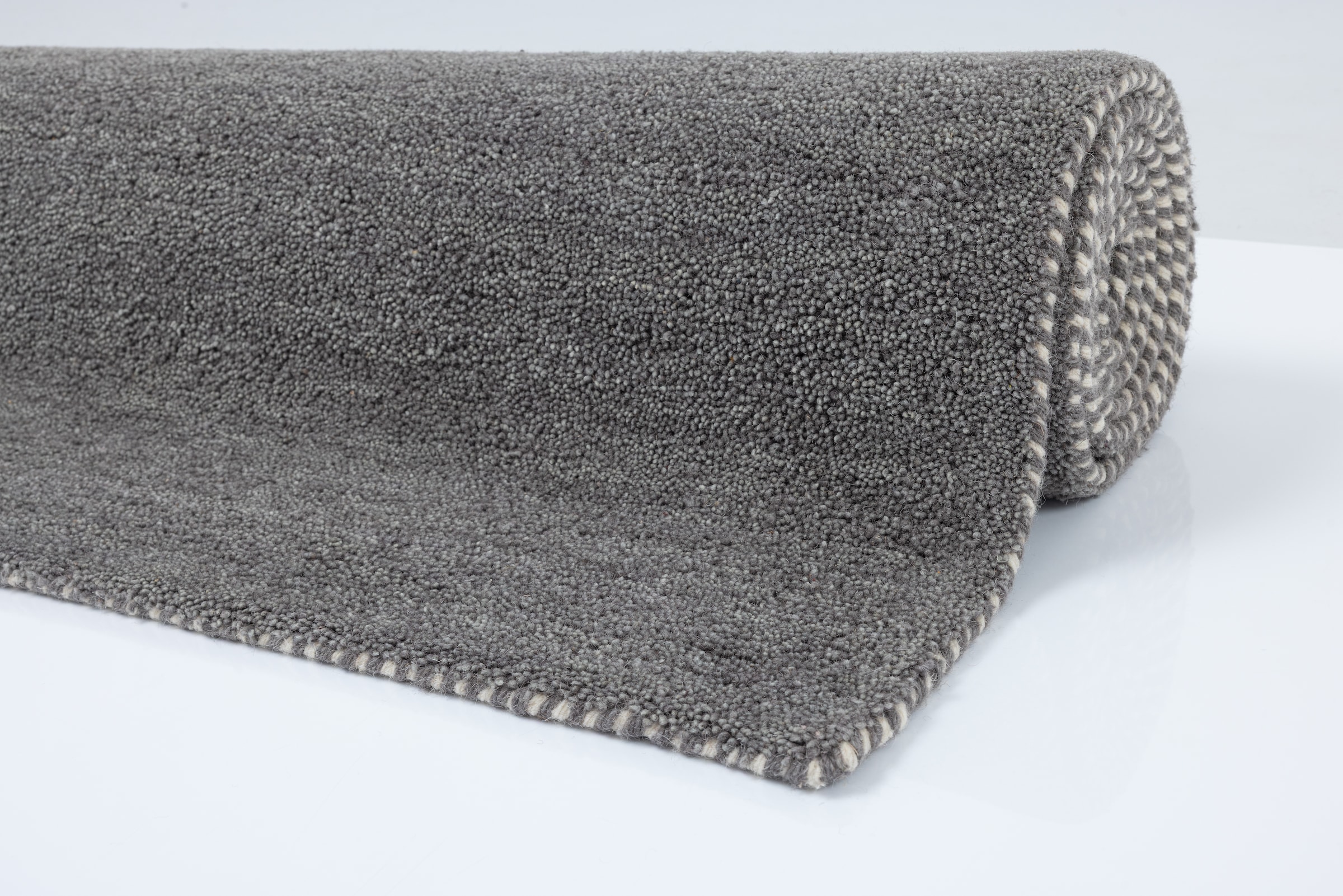 THEKO Tapis en laine »Gabbeh Uni, Handgefertigt, meliert, auch als Läufer erhältlich, Wolle« Rectangulaire 14 mm Höhe Schlafzimmer, Wohnzimmer, Esszimmer, auch als Läufer oder rund