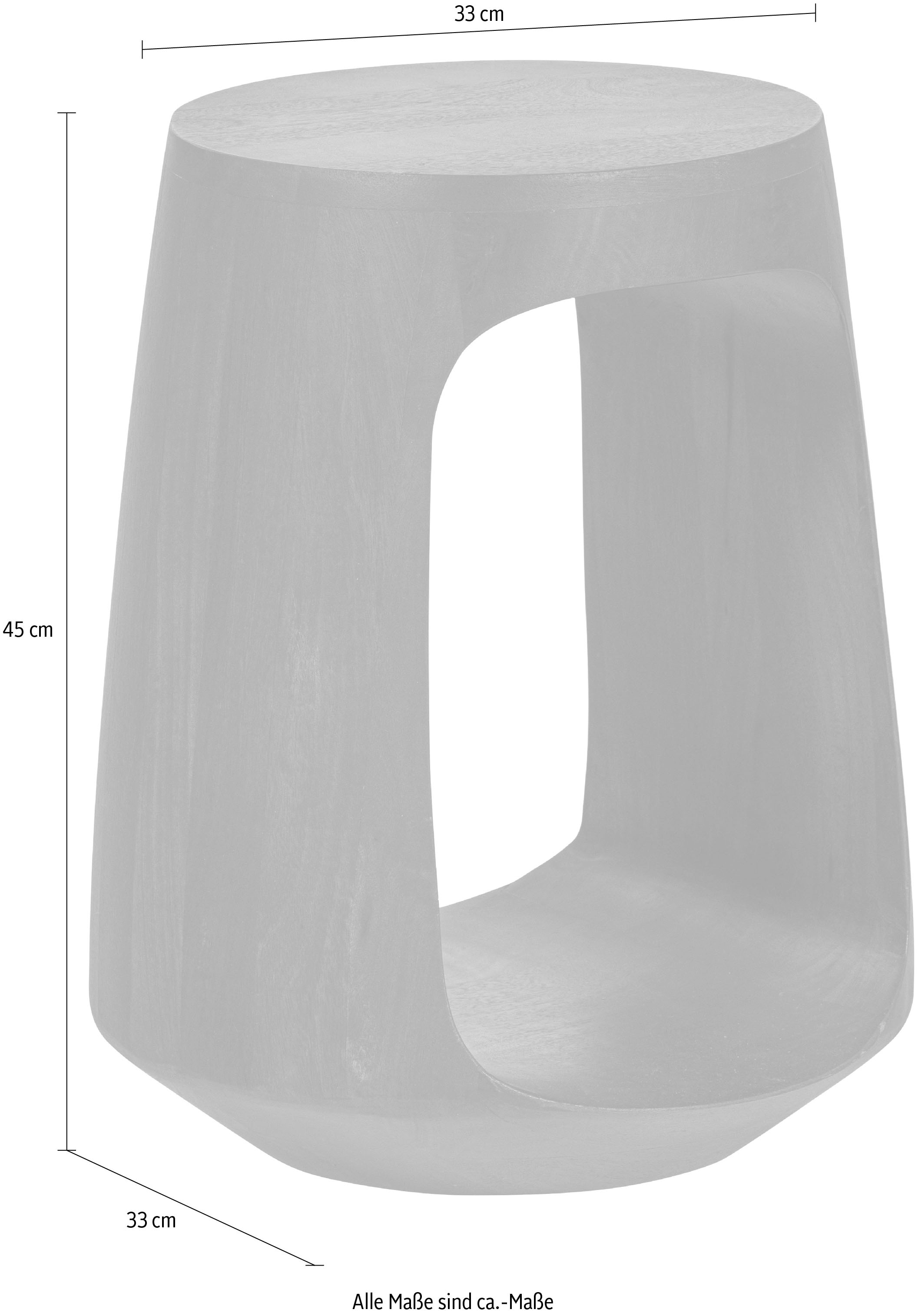 WOOOD Couchtisch »Bayo mit Massivmangoholz und organischer Form B 33 x T 33 x H 45 cm« Tragkraft 45–50 kg, ausschliesslich Innenbereich, montiert geliefert
