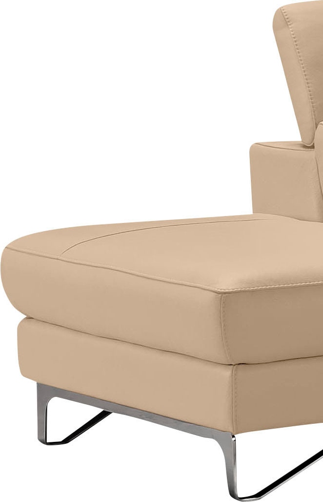 Egoitaliano Ottomane »Princess, elegantes Designsofa mit erstklassigem Sitzkomfort,« inkl. verstellbarem Kopfteil und edle Designmetallfüsse