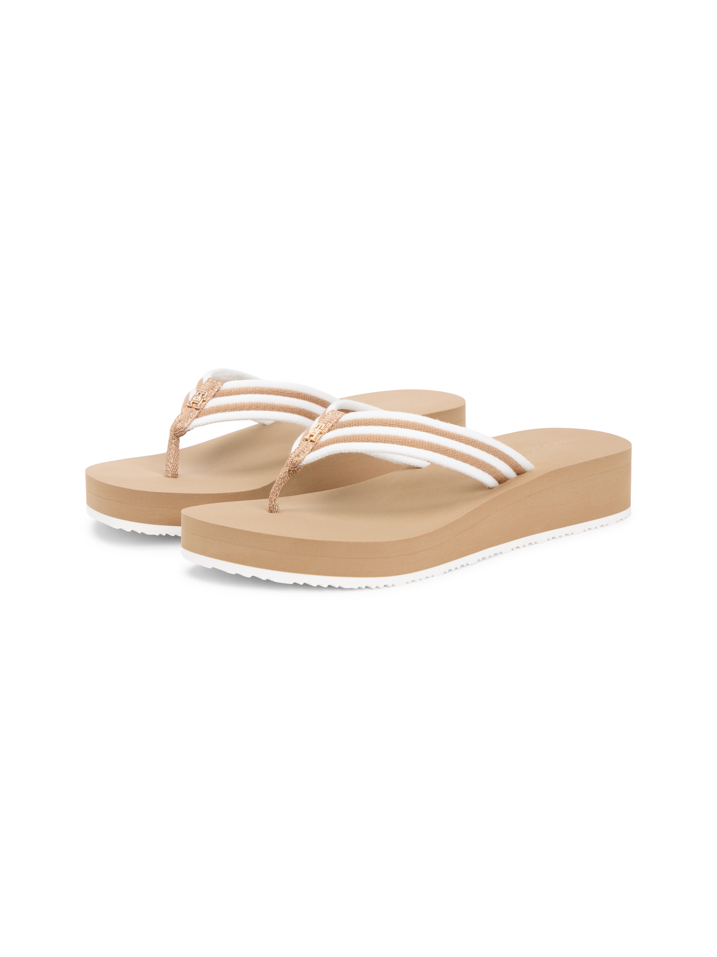 Tommy Hilfiger Zehentrenner »TH STRIPE SUMMER SANDAL«  Sommerschuh, Dianette, Plateauschuh mit gestreifter Bandage