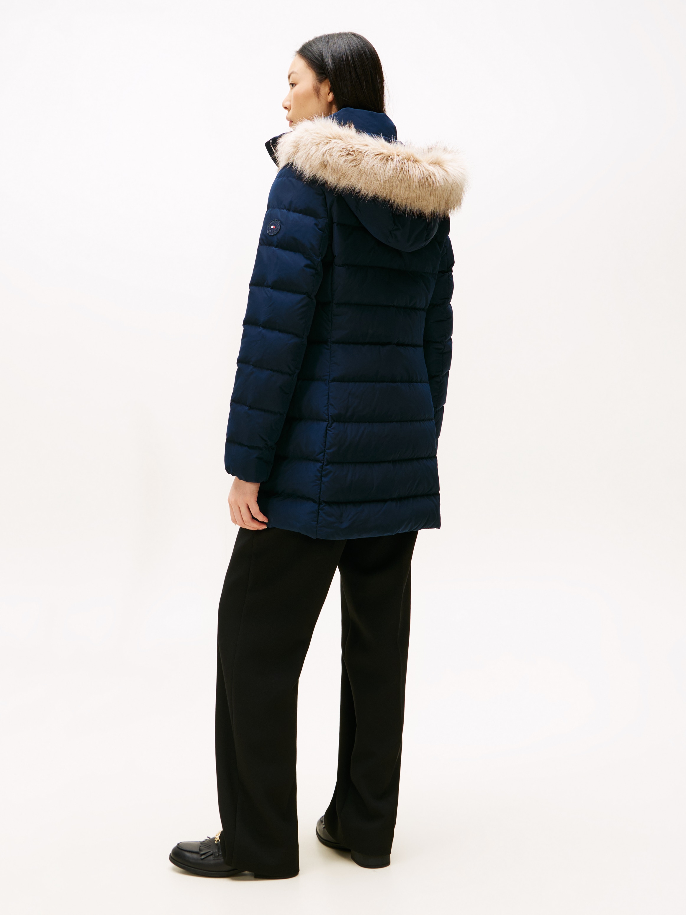Tommy Hilfiger Manteau matelassé »MW DOWN SLIM COAT WITH FUR« mit Fellimitat