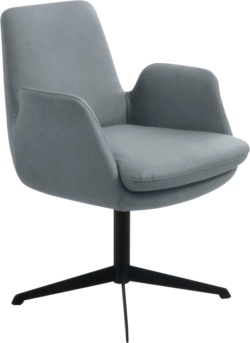 K+W Komfort & Wohnen Chaise pivotante »Cube« () fonction de rappel, structure inférieure noire