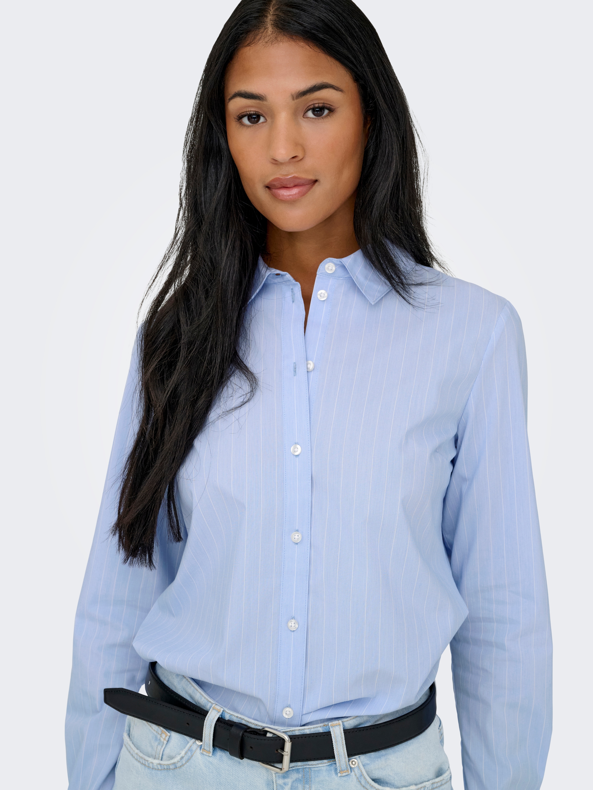 JDY Blouse chemise »JDYMIO L/S SHIRT WVN NOOS« mélange coton, coupe régulière