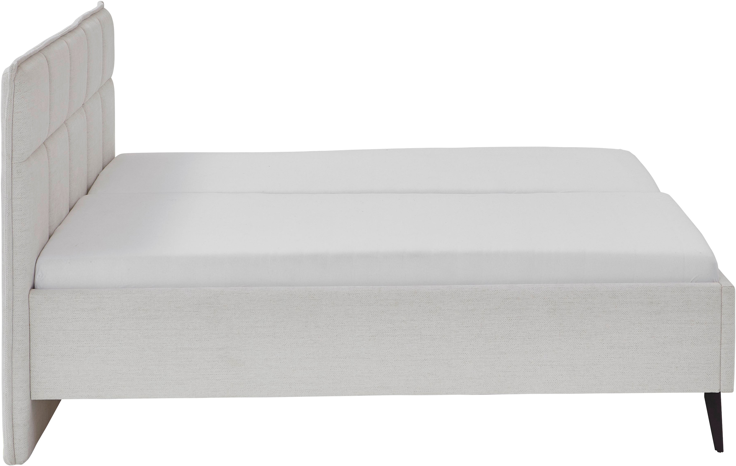 meise.möbel Polsterbett »Paulo wahlweise mit Bettkasten, erhältlich in den Breiten 160 & 180cm« wahlweise mit Holz- oder Metallfuss